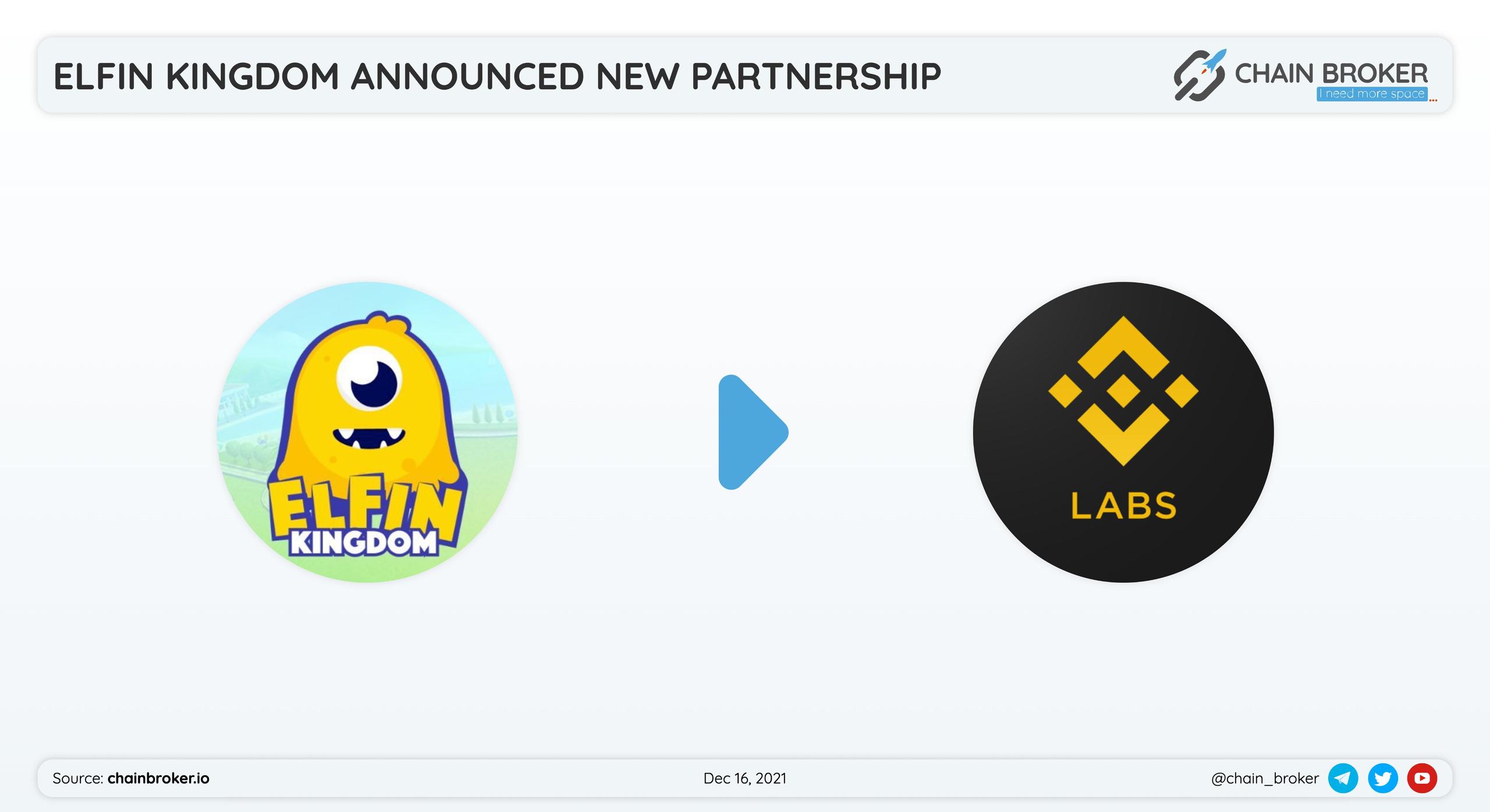Elfin Kingdom has partnered with  Binance Labs for efficient cooperation.