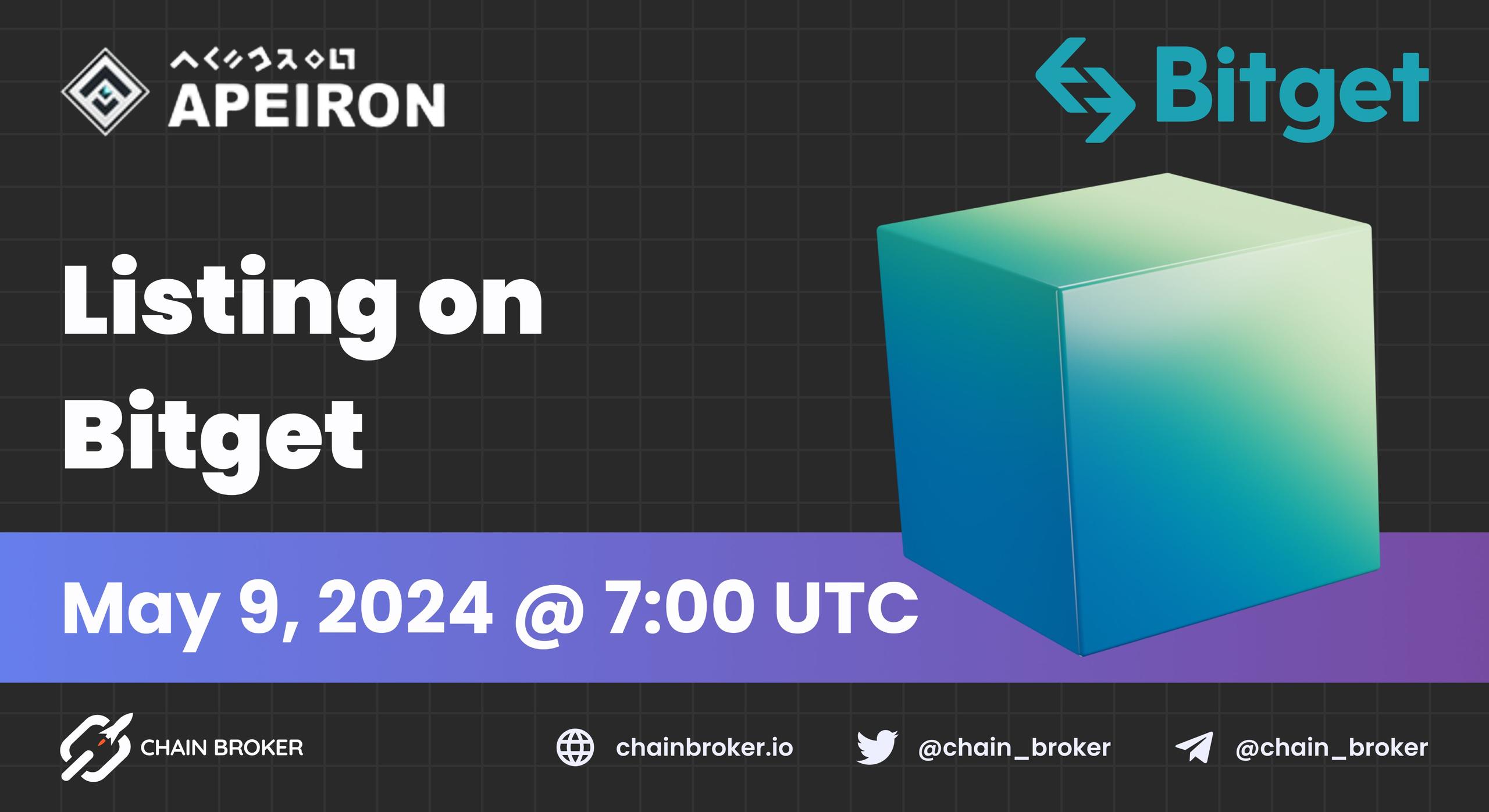 Apeiron to be Listed on Bitget