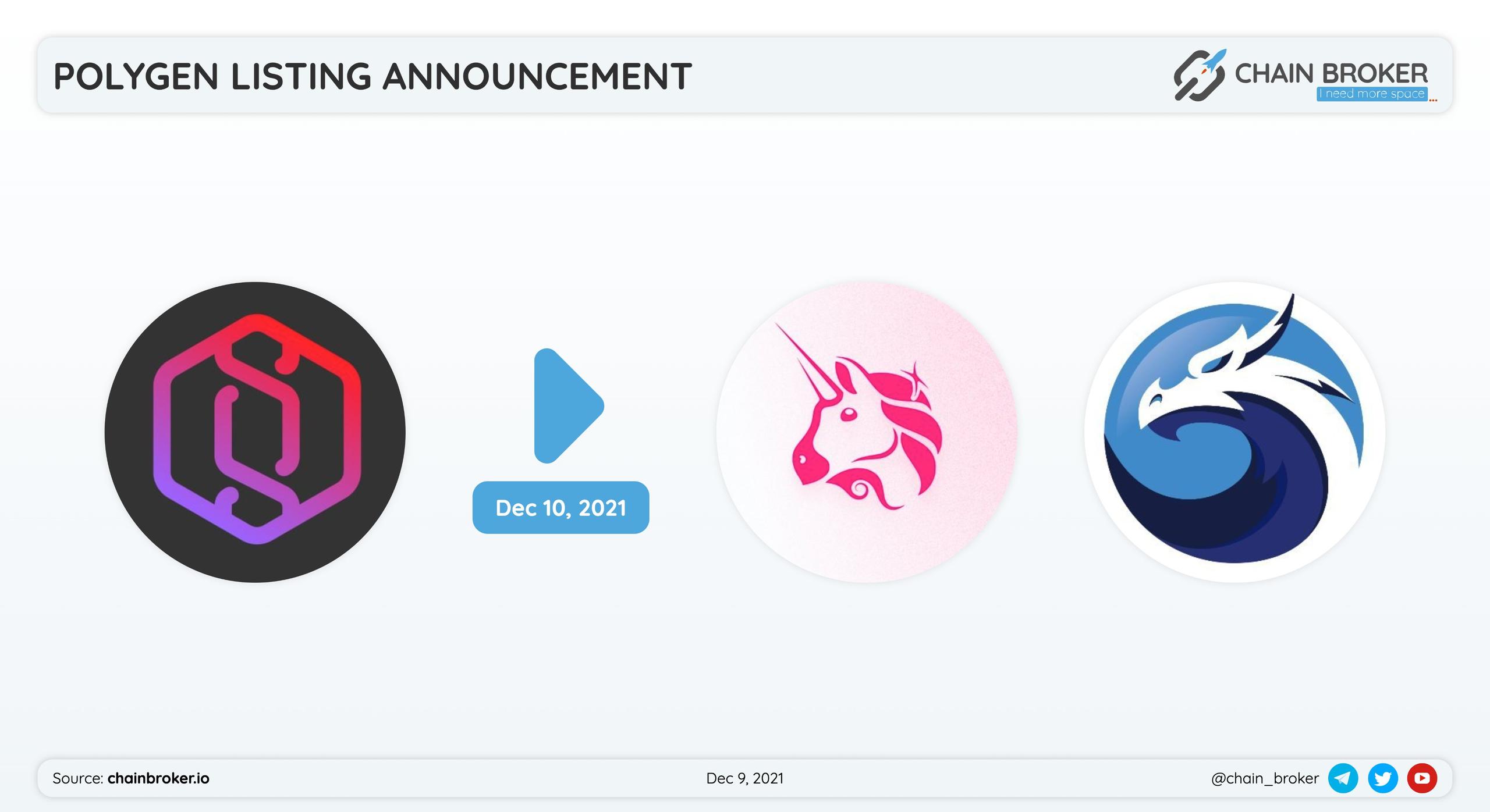 Polygen will be listed on Uniswap and Quickswap
