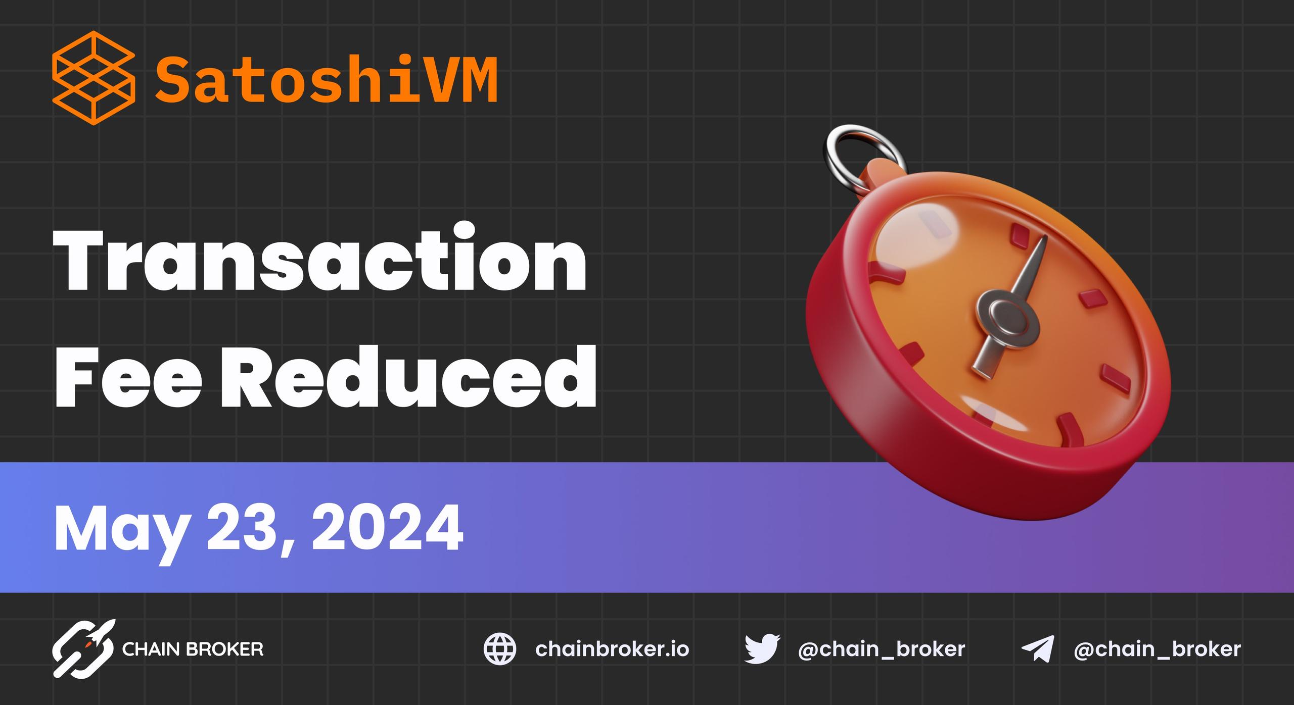 SatoshiVM Transaction Fee Slashed
