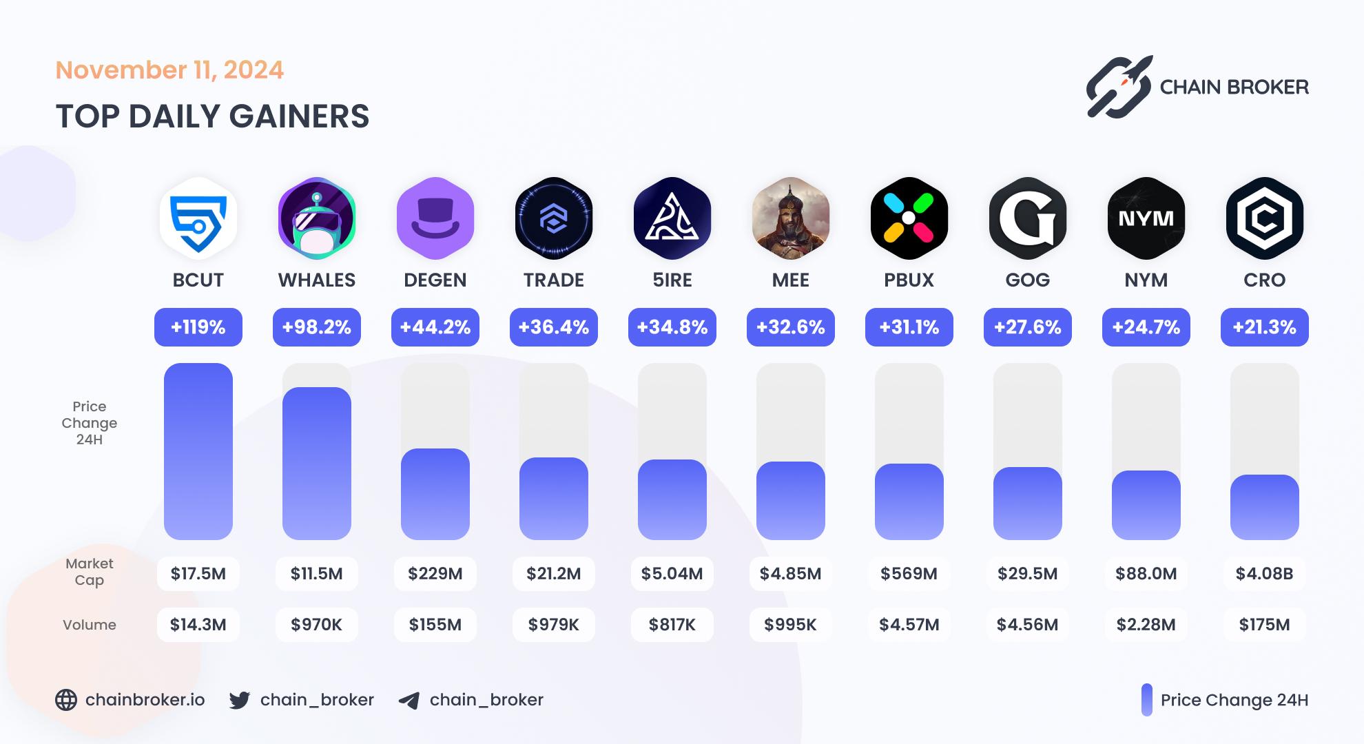 Top daily gainers