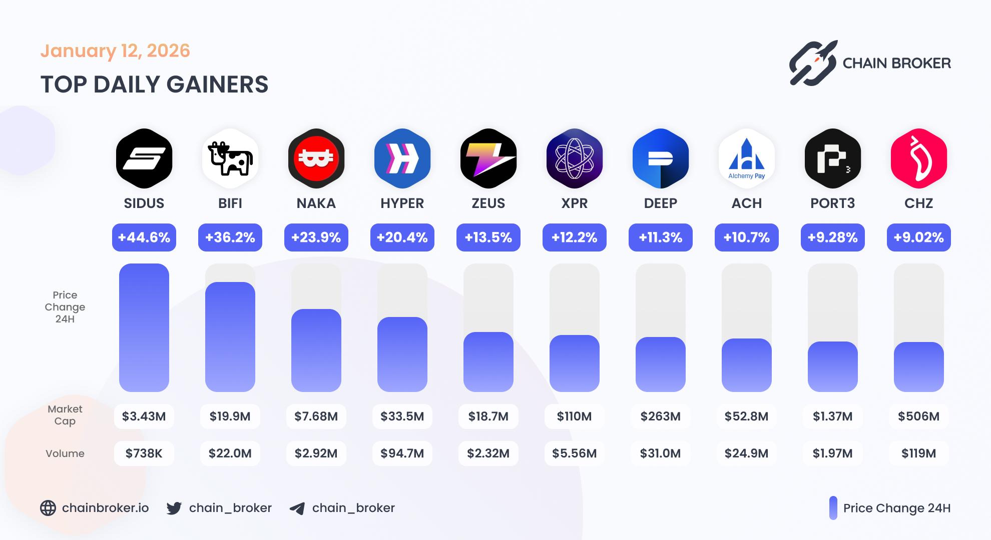 Top daily gainers
