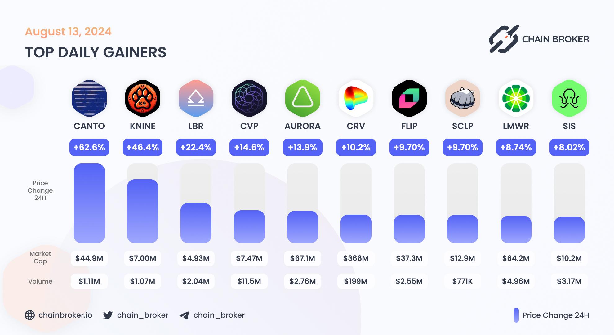 Top daily gainers