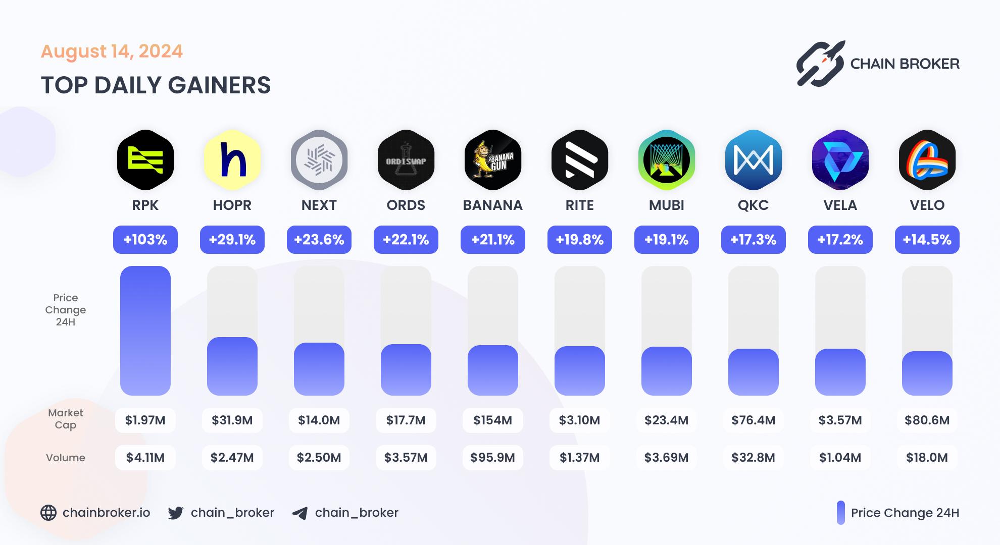 Top daily gainers