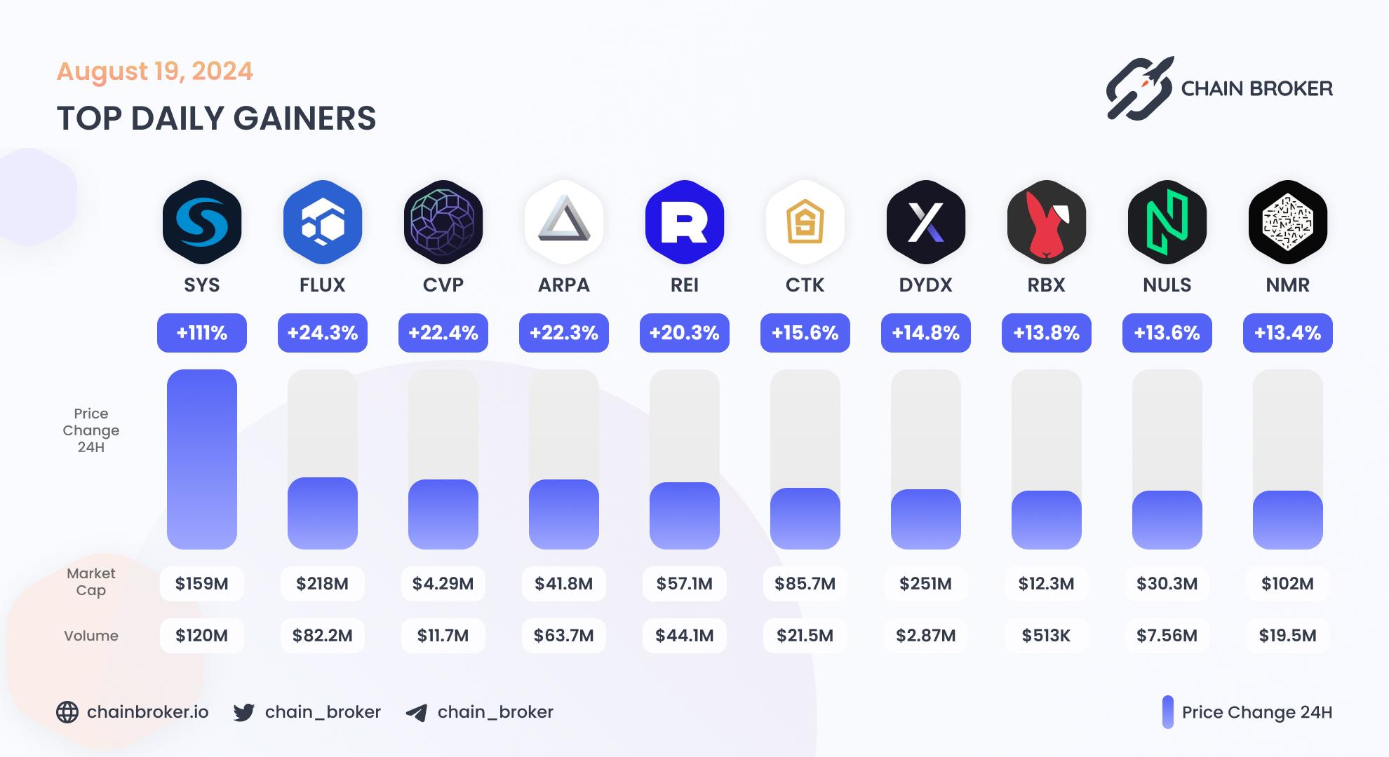 Top daily gainers