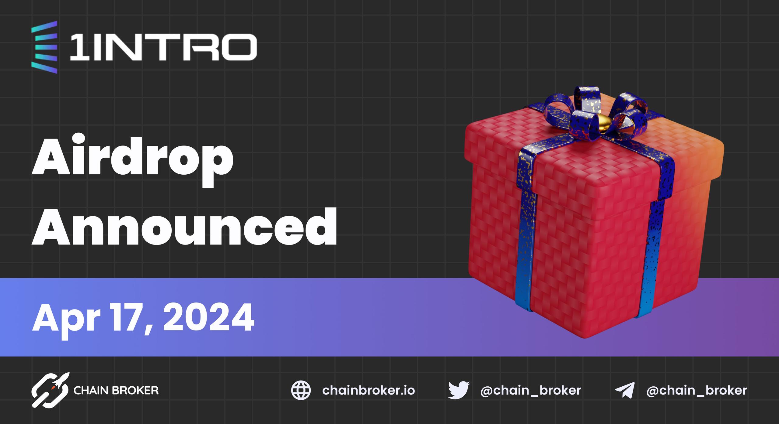 1Intro announces an airdrop for $INTRO LBP participants 1Intro announces an airdrop for $INTRO LBP participants