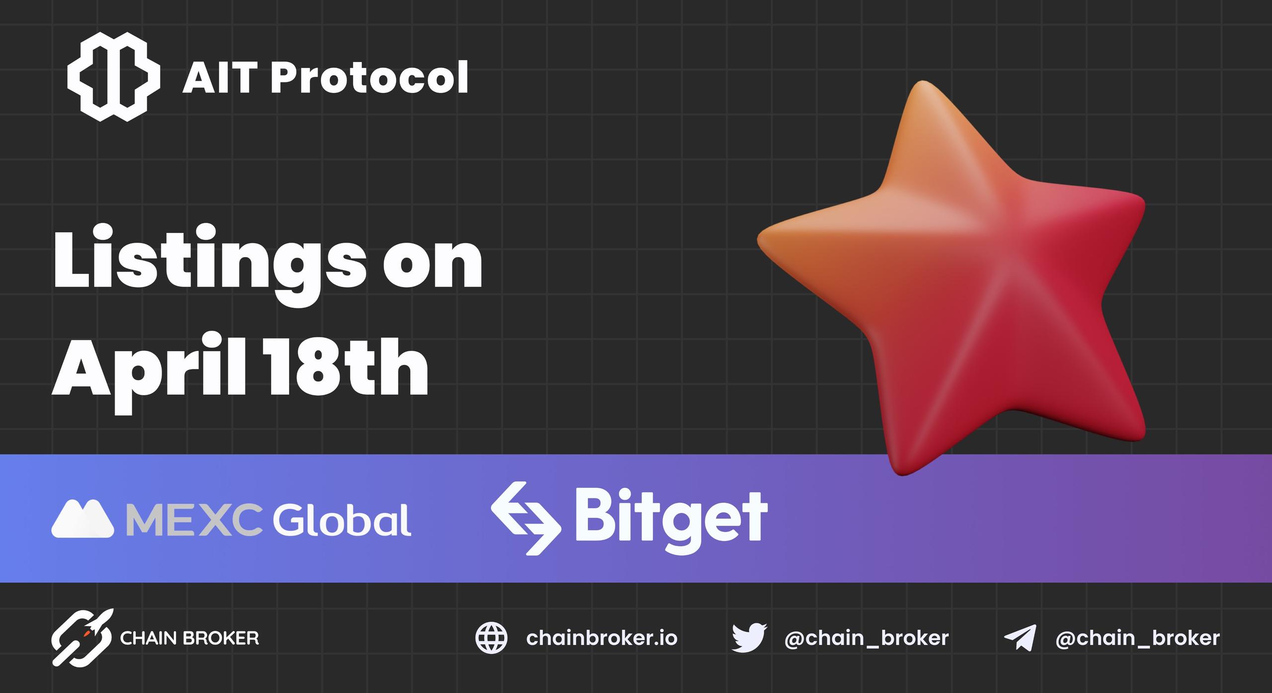 AIT Protocol is coming to MEXC and Bitget