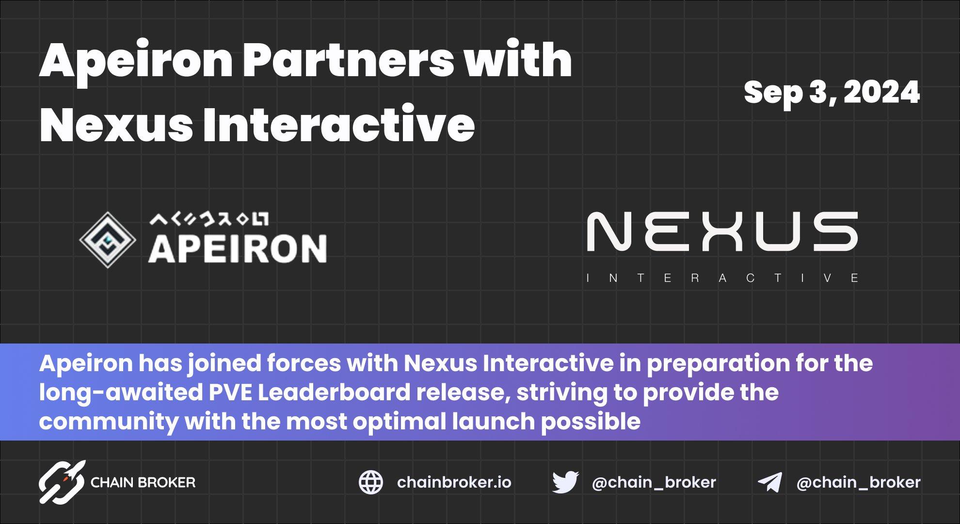 Apeiron and Nexus Interactive Announce Partnership Apeiron and Nexus Interactive Announce Partnership