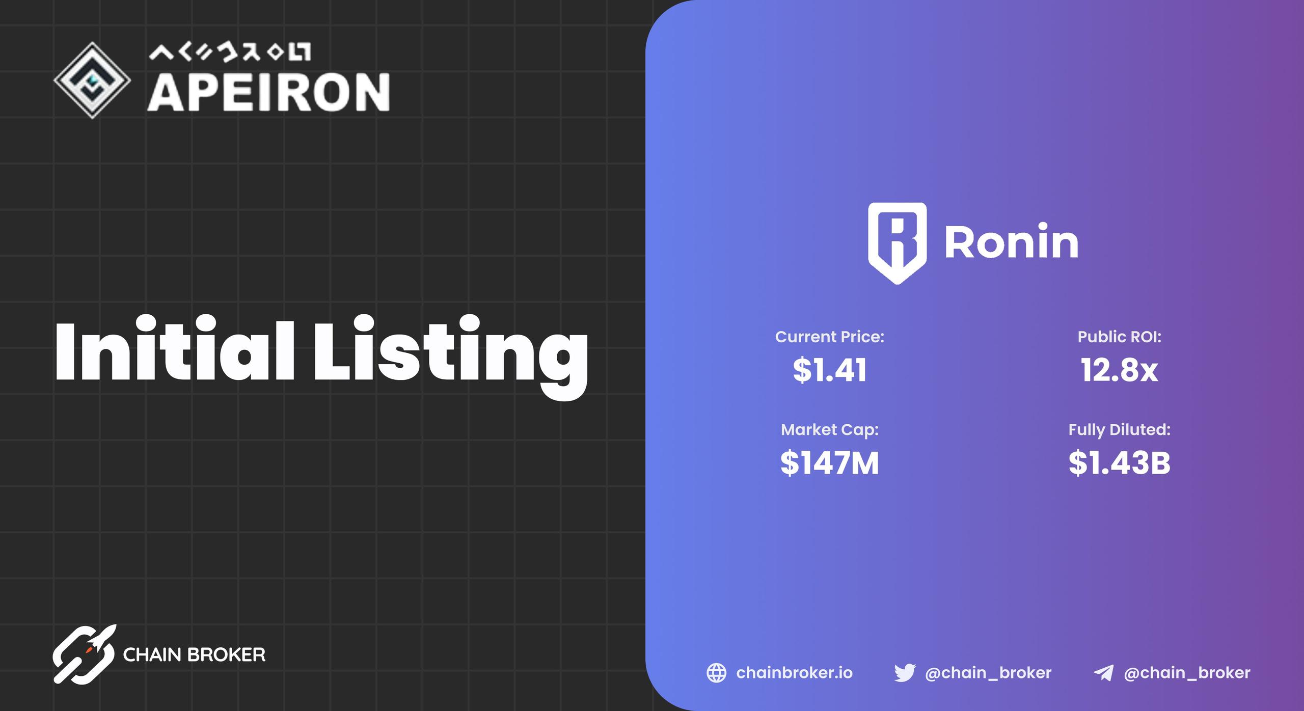 Apeiron has been Listed on Katana Apeiron has been Listed on Katana