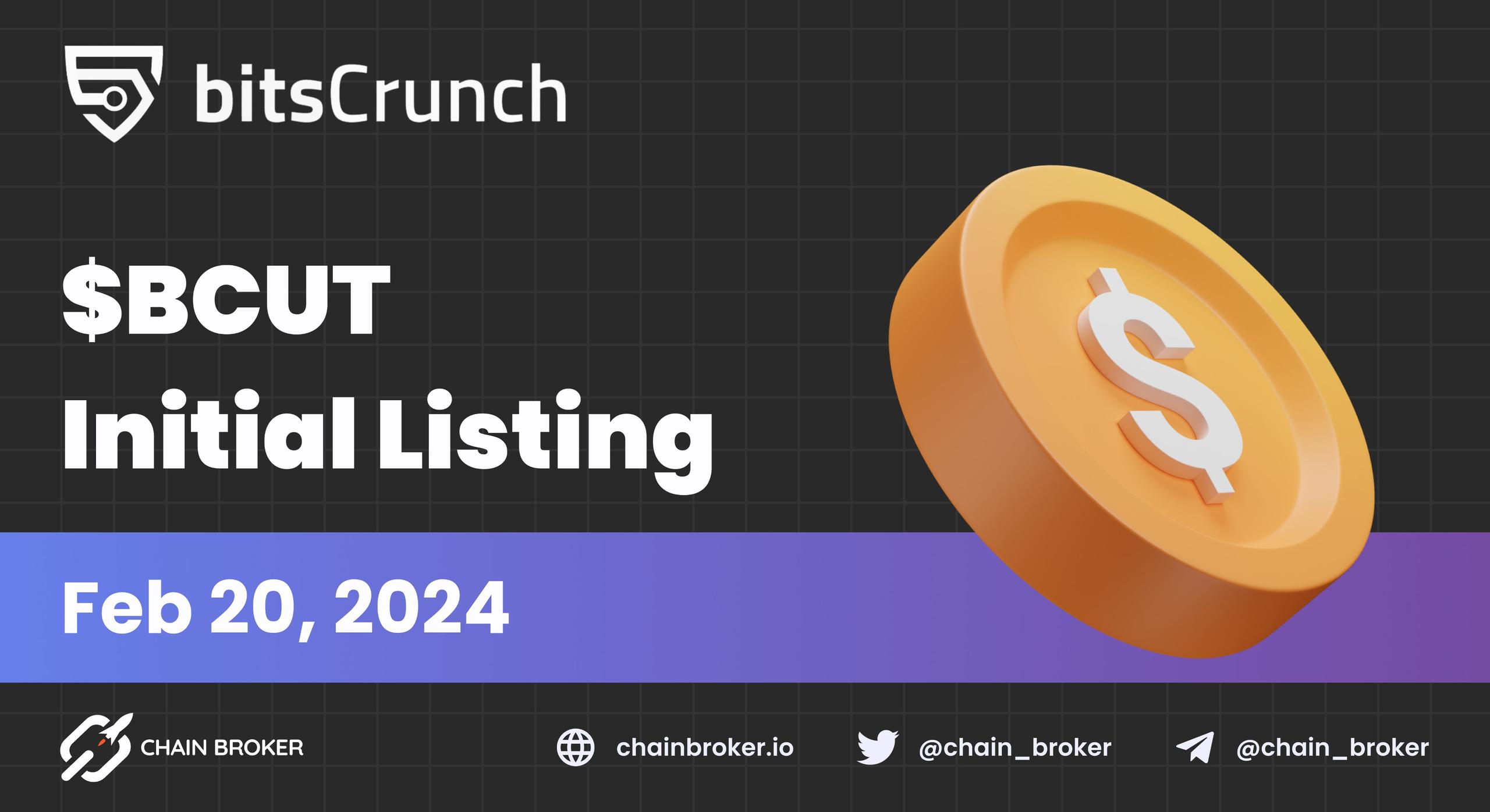 bitsCrunch announces $BCUT listing bitsCrunch announces $BCUT listing
