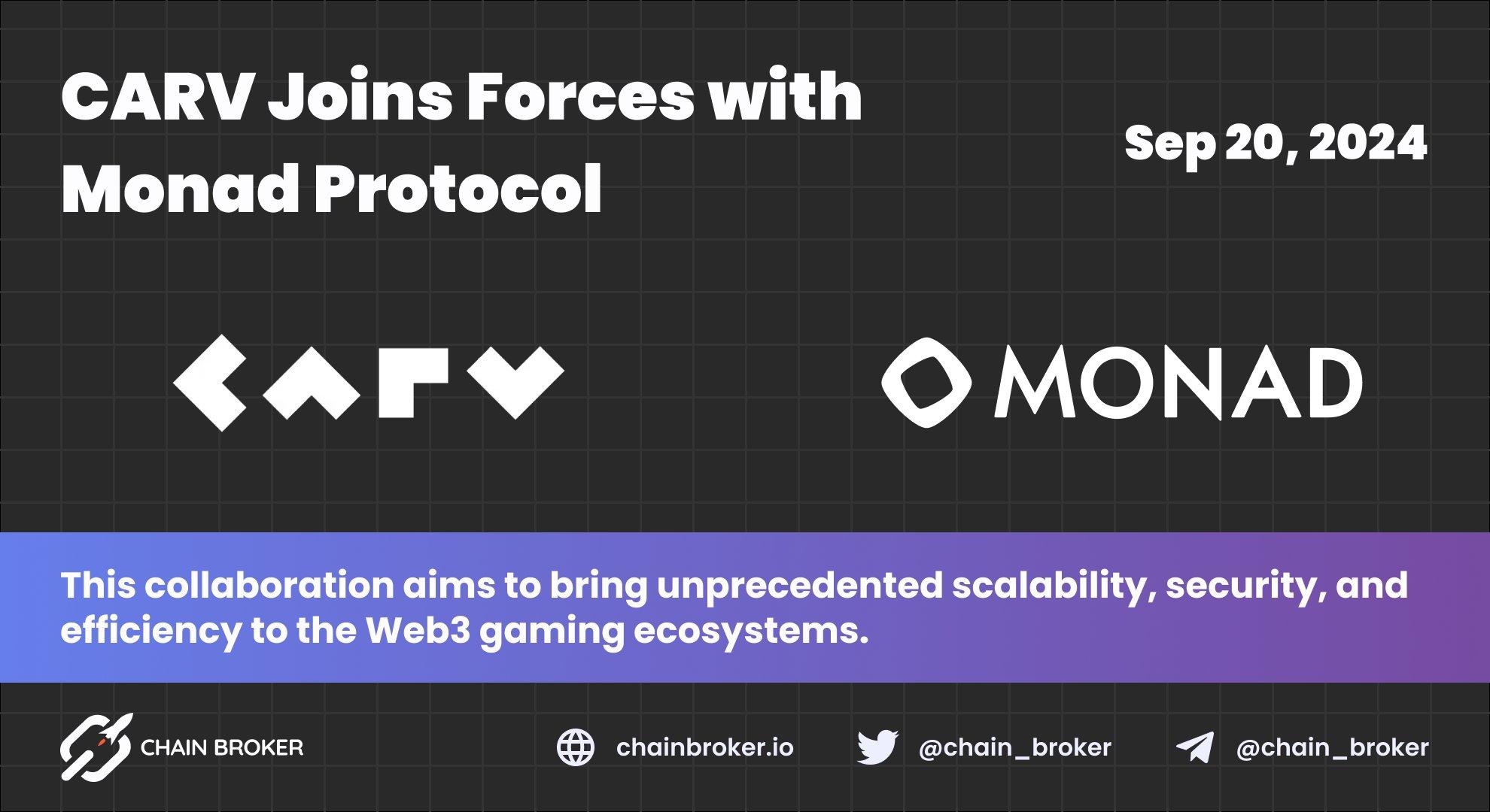 CARV and Monad Protocol Join Forces to Revolutionize Web3 Gaming CARV and Monad Protocol Join Forces to Revolutionize Web3 Gaming