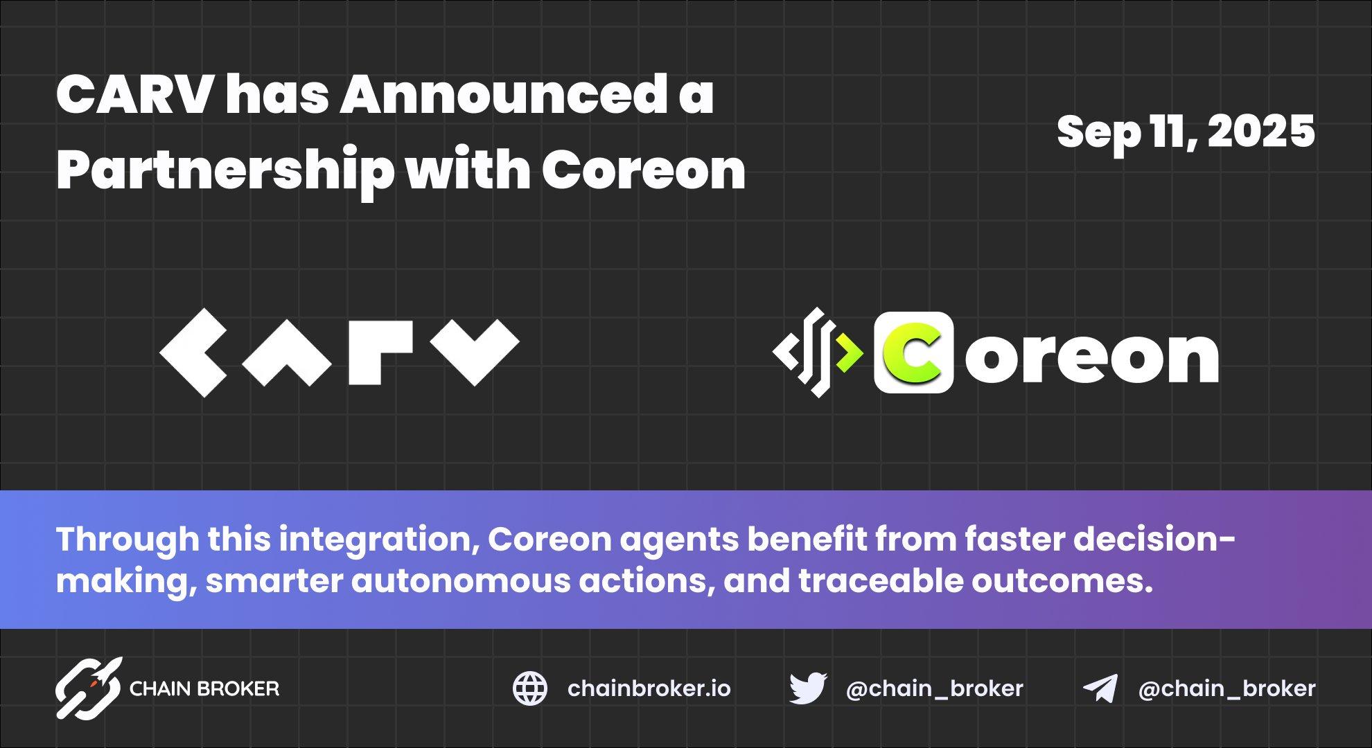 CARV Announces a Partnership with Coreon CARV Announces a Partnership with Coreon