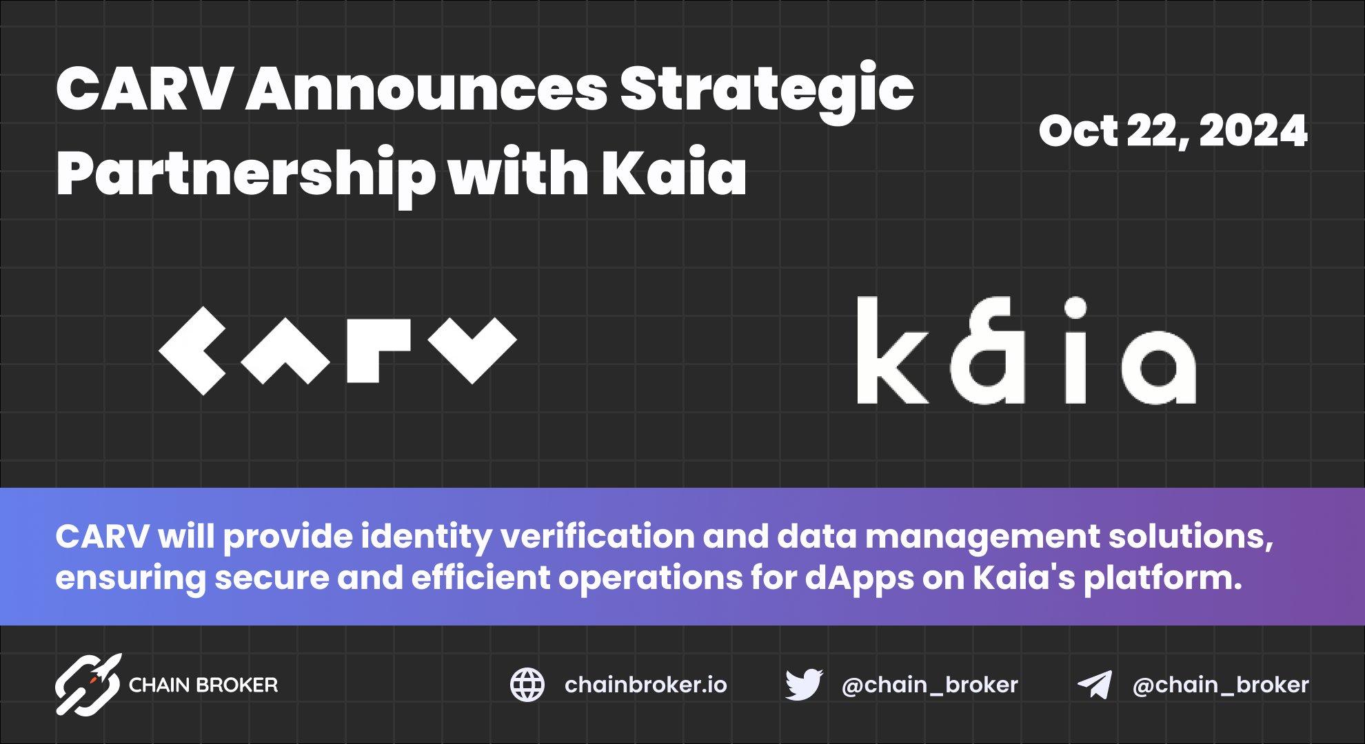 CARV Announces Strategic Partnership with Kaia CARV Announces Strategic Partnership with Kaia