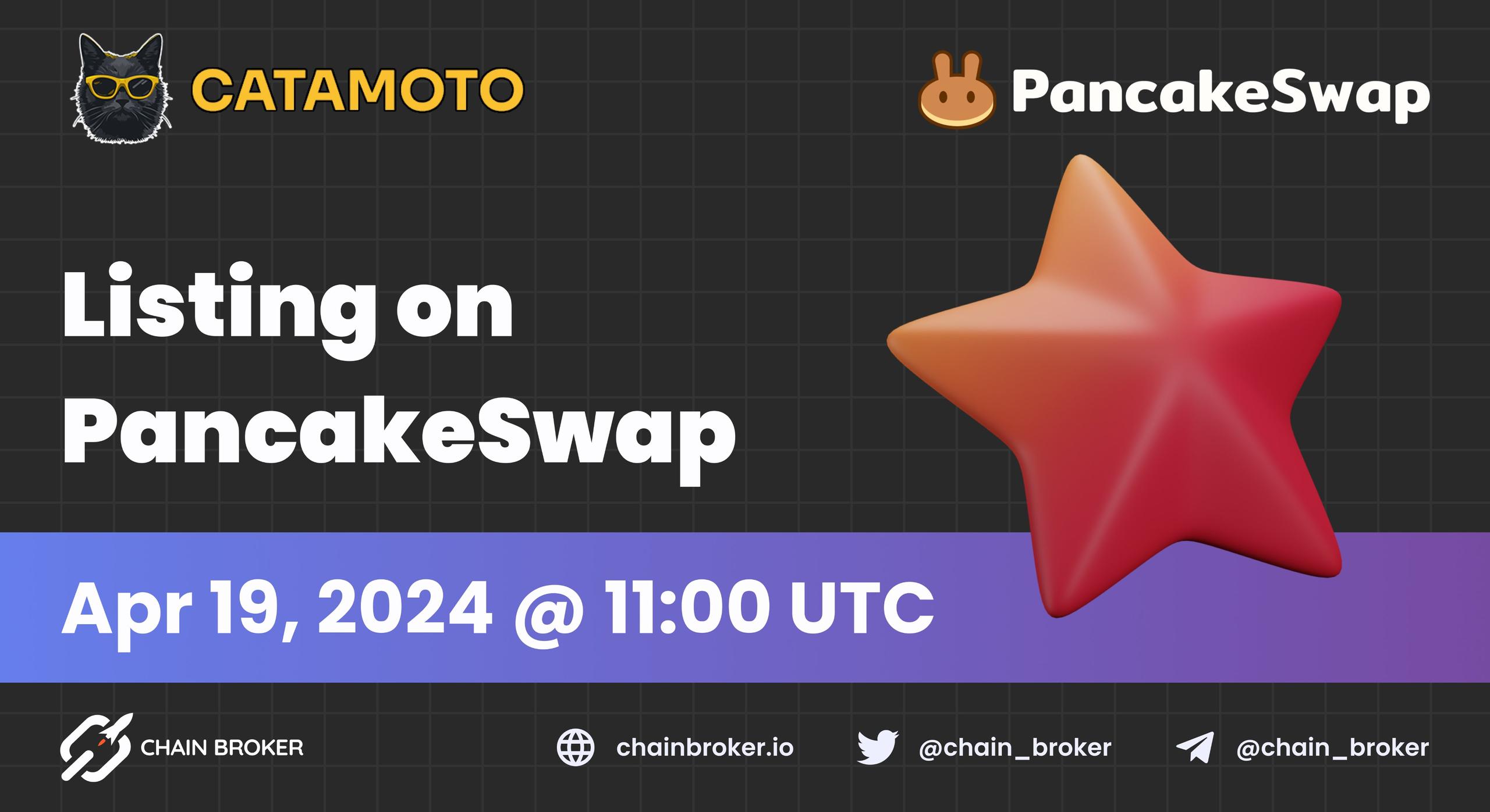 Catamoto will be Listed on PancakeSwap