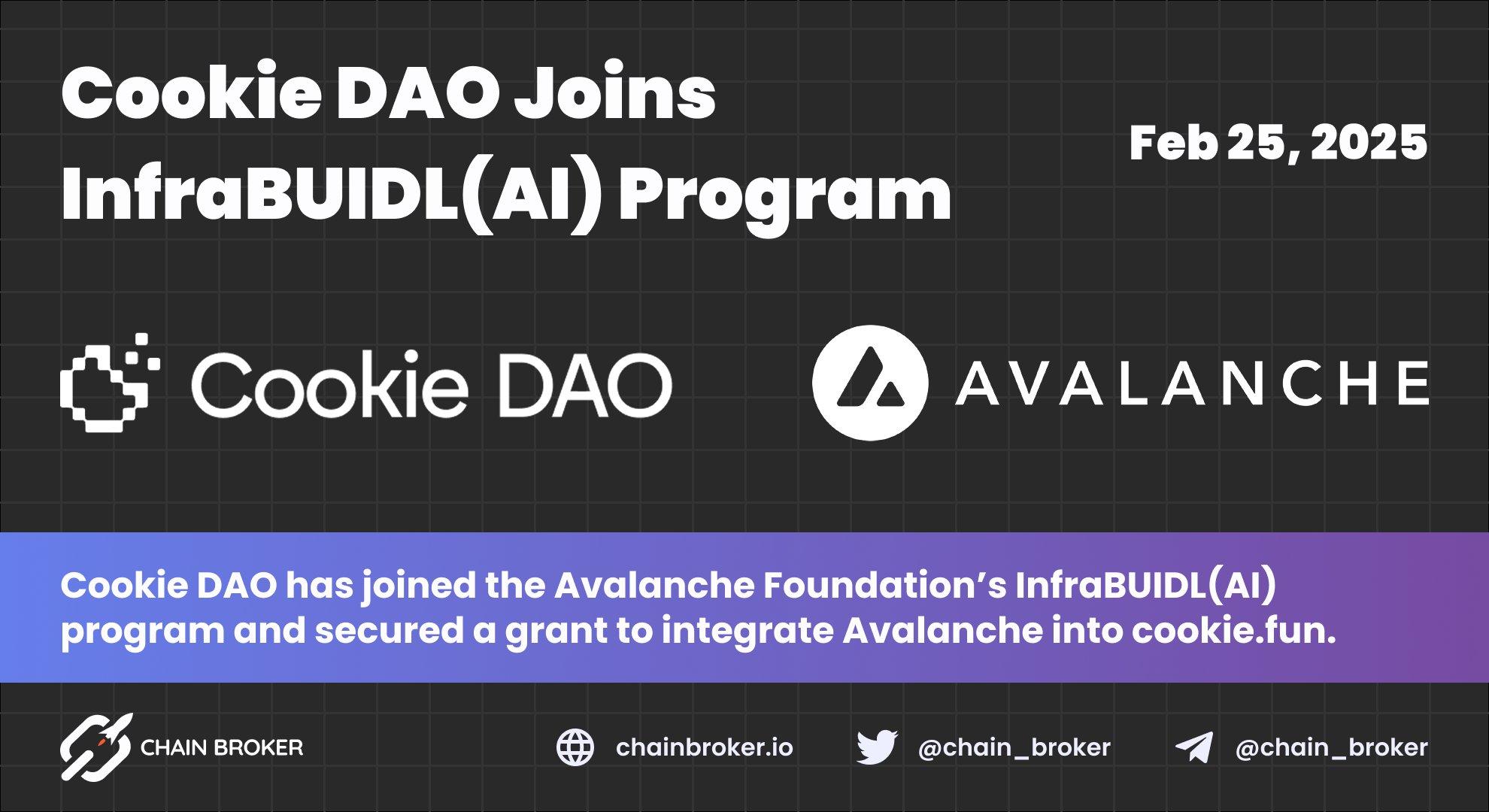 Cookie DAO Joins Avalanche’s InfraBUIDL(AI) Program Cookie DAO Joins Avalanche’s InfraBUIDL(AI) Program