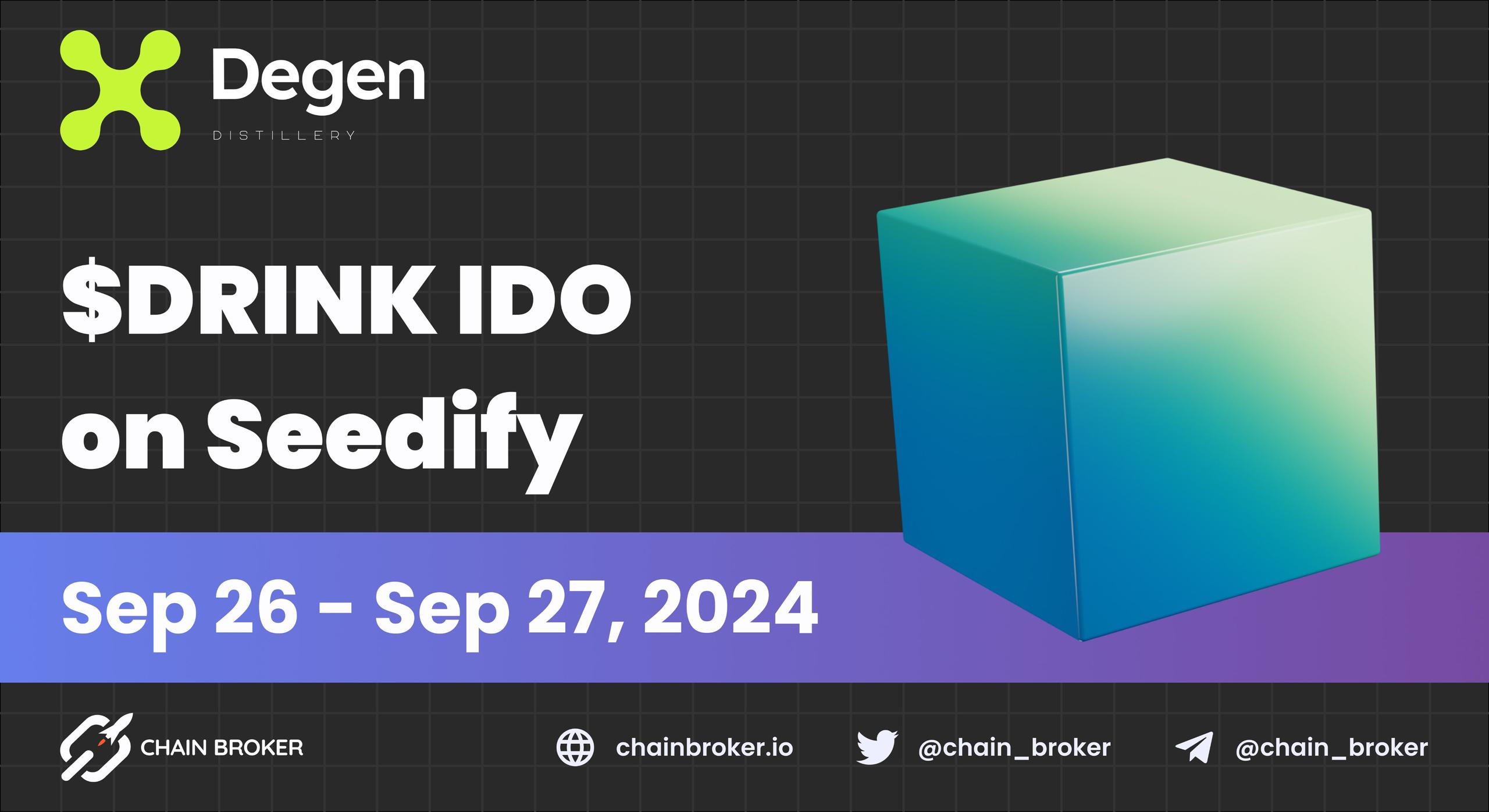 Degen Distillery Announces $DRINK IDO on Seedify Degen Distillery Announces $DRINK IDO on Seedify