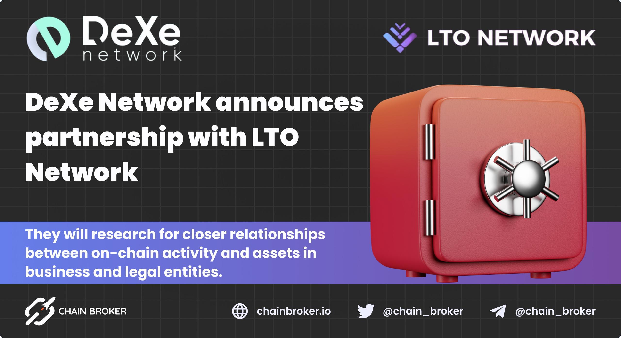 DeXe Network has announced partnership with LTO Network