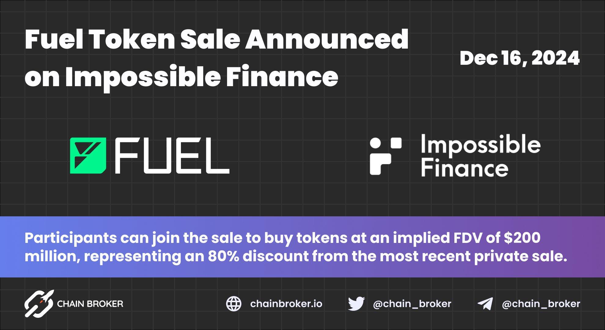 Fuel Network Token Sale Announced on Impossible Finance Fuel Network Token Sale Announced on Impossible Finance