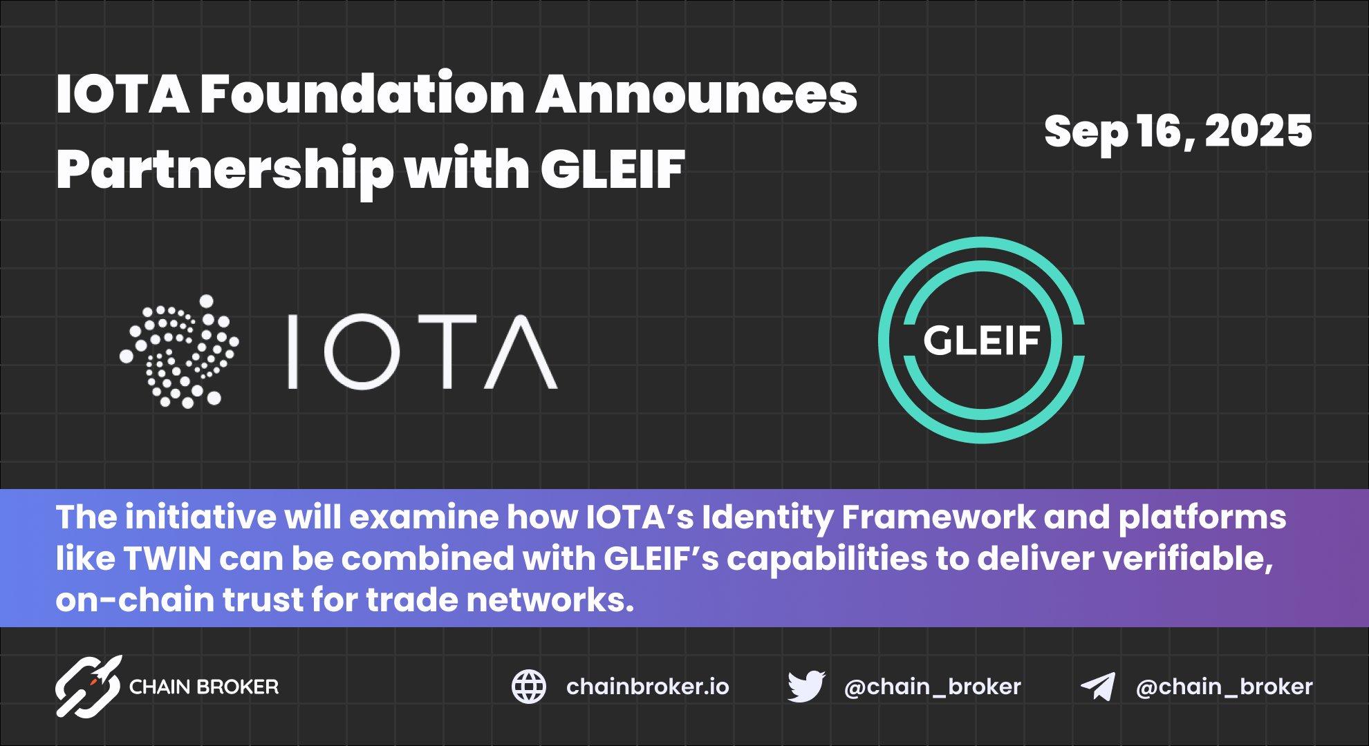 IOTA Foundation Announces Partnership with GLEIF IOTA Foundation Announces Partnership with GLEIF