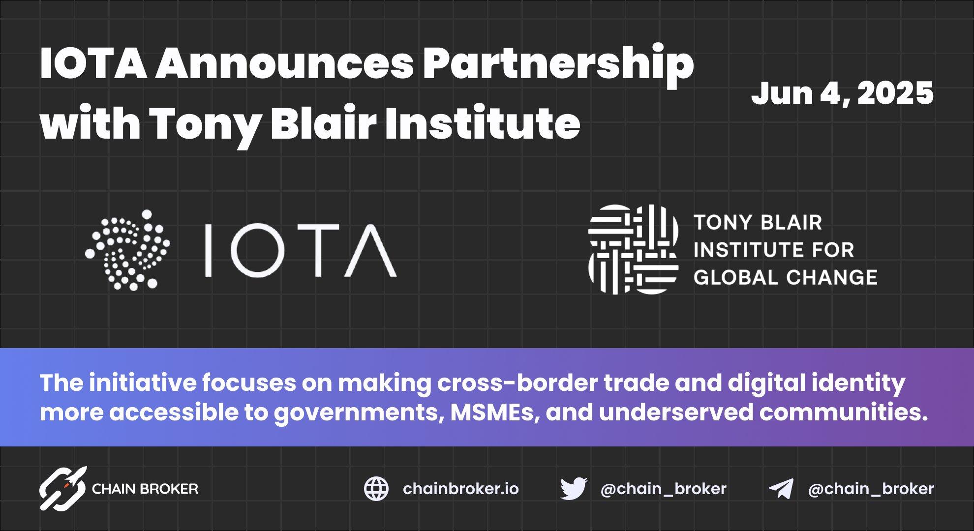 IOTA partners with Tony Blair Institute to Advance Inclusive Digital Trade IOTA partners with Tony Blair Institute to Advance Inclusive Digital Trade