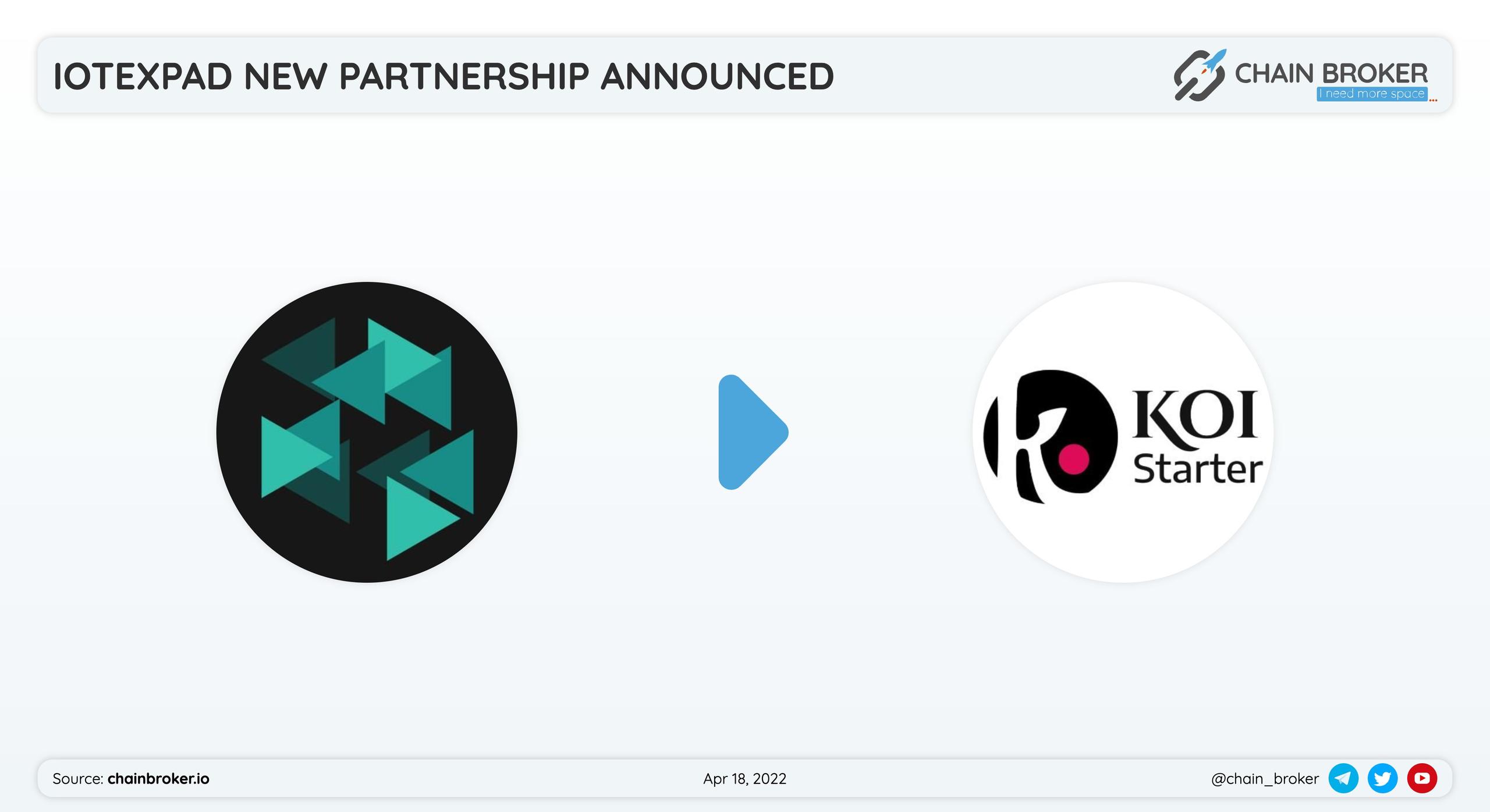 IotexPad has partnered with Koistarter