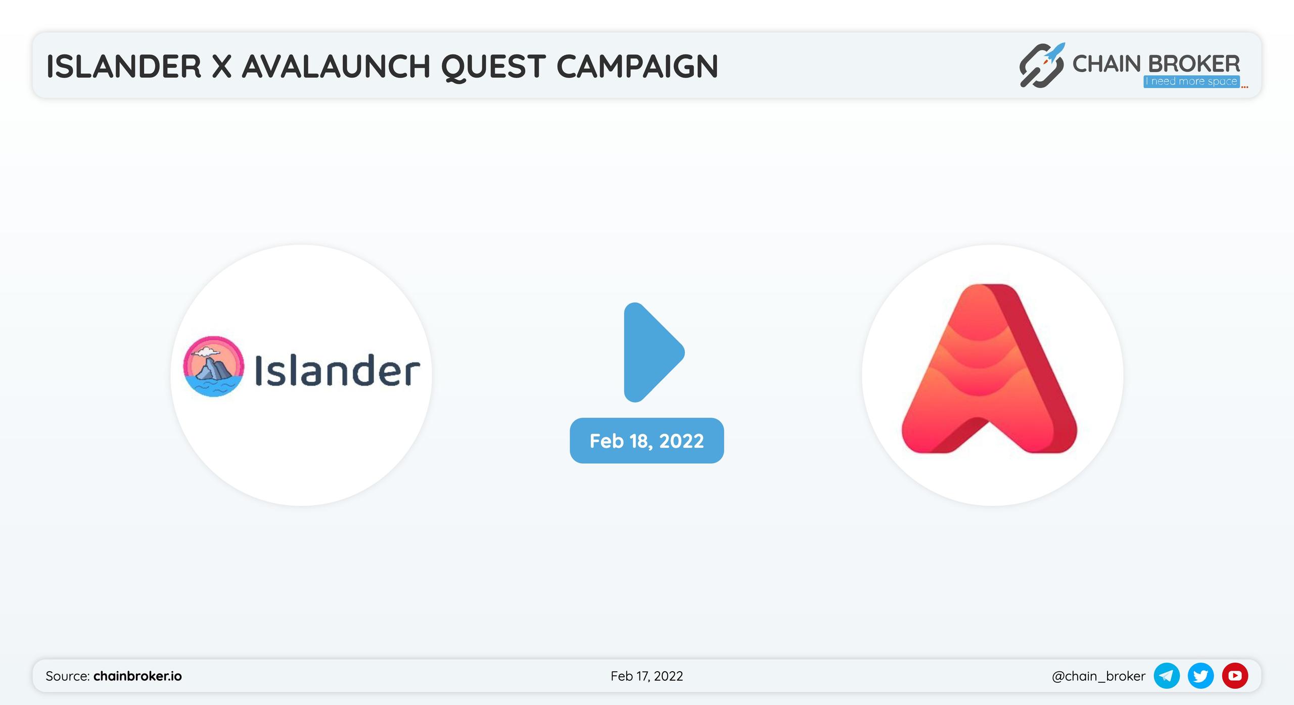 Islander has partnered with Avalaunch for a quest campaign. Islander has partnered with Avalaunch for a quest campaign.