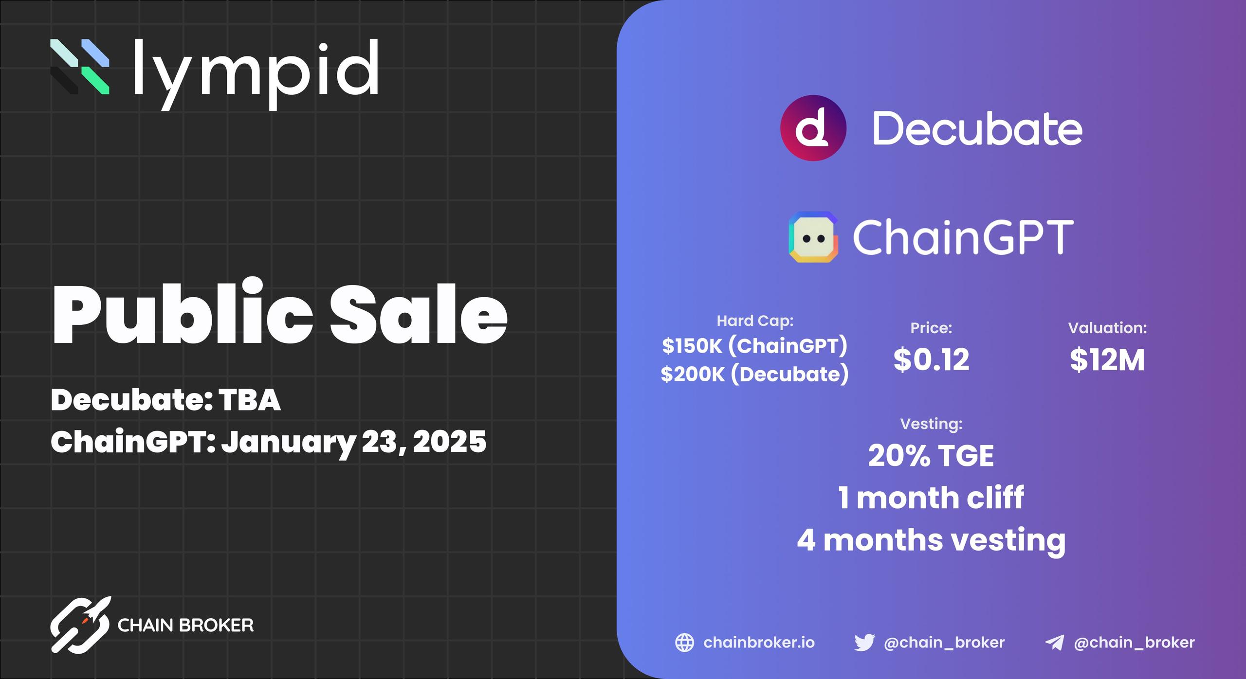 Lympid Announces Token Launch on Decubate and Chain GPT Pad Lympid Announces Token Launch on Decubate and Chain GPT Pad