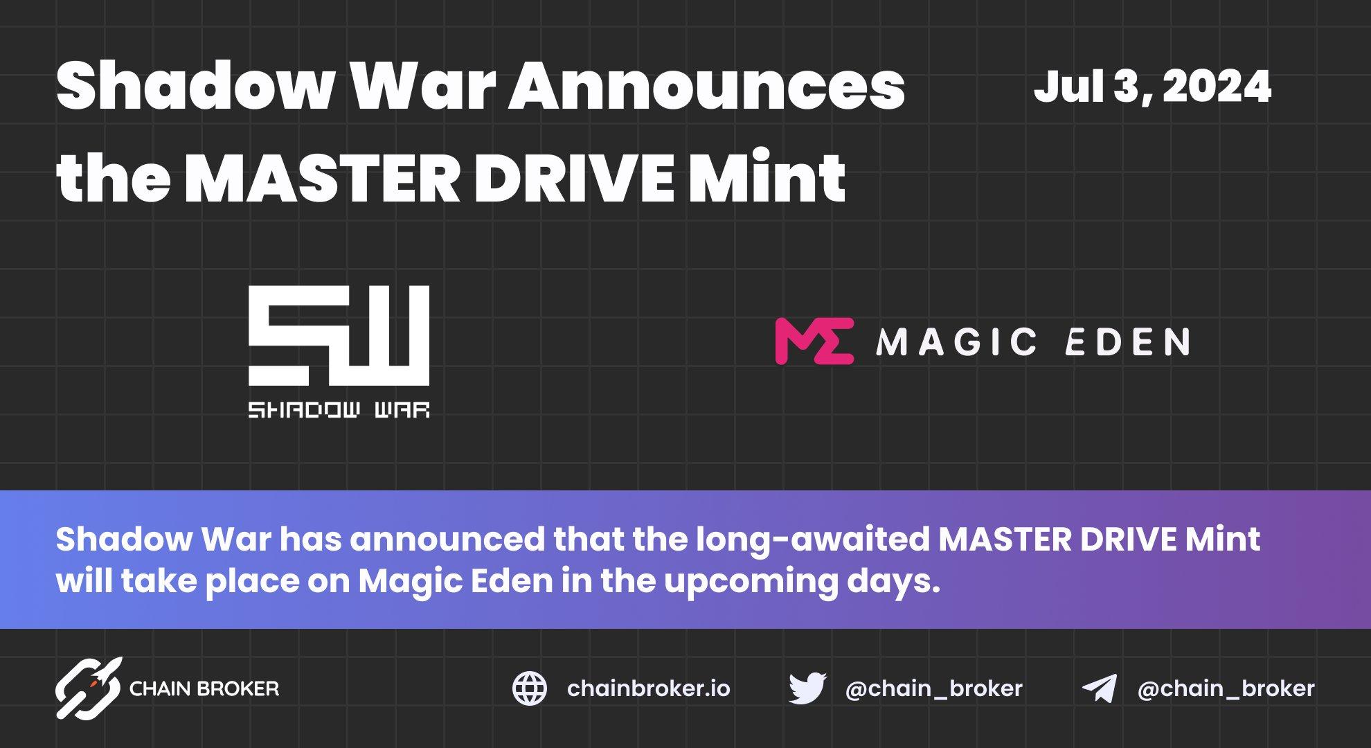 MASTER DRIVE Mint on Magic Eden Announced MASTER DRIVE Mint on Magic Eden Announced