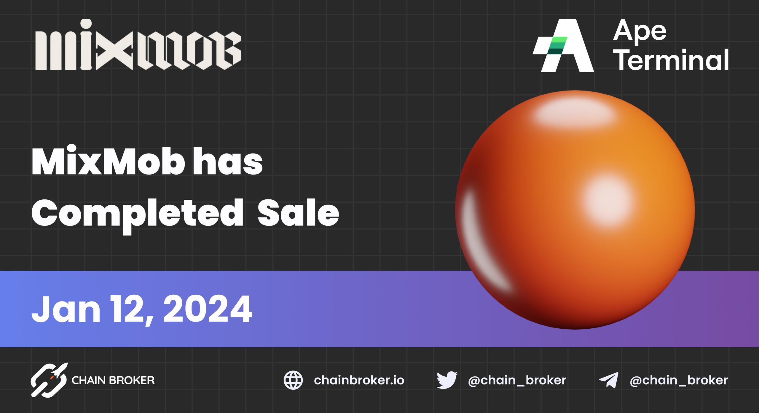 MixMob has completed its Sale on Ape Terminal MixMob has completed its Sale on Ape Terminal