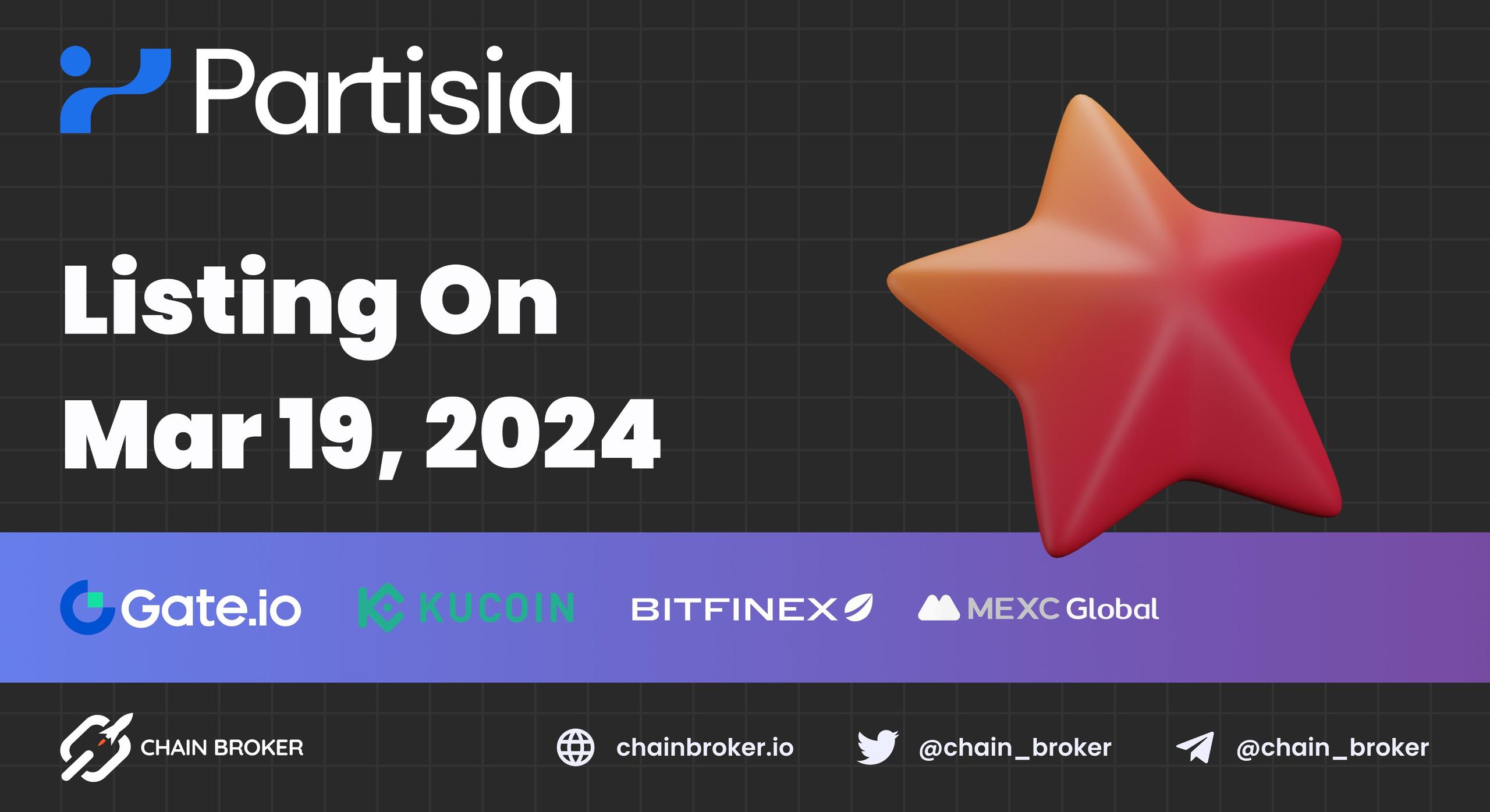 Partisia Blockchain Initial Listing will take place Tomorrow
