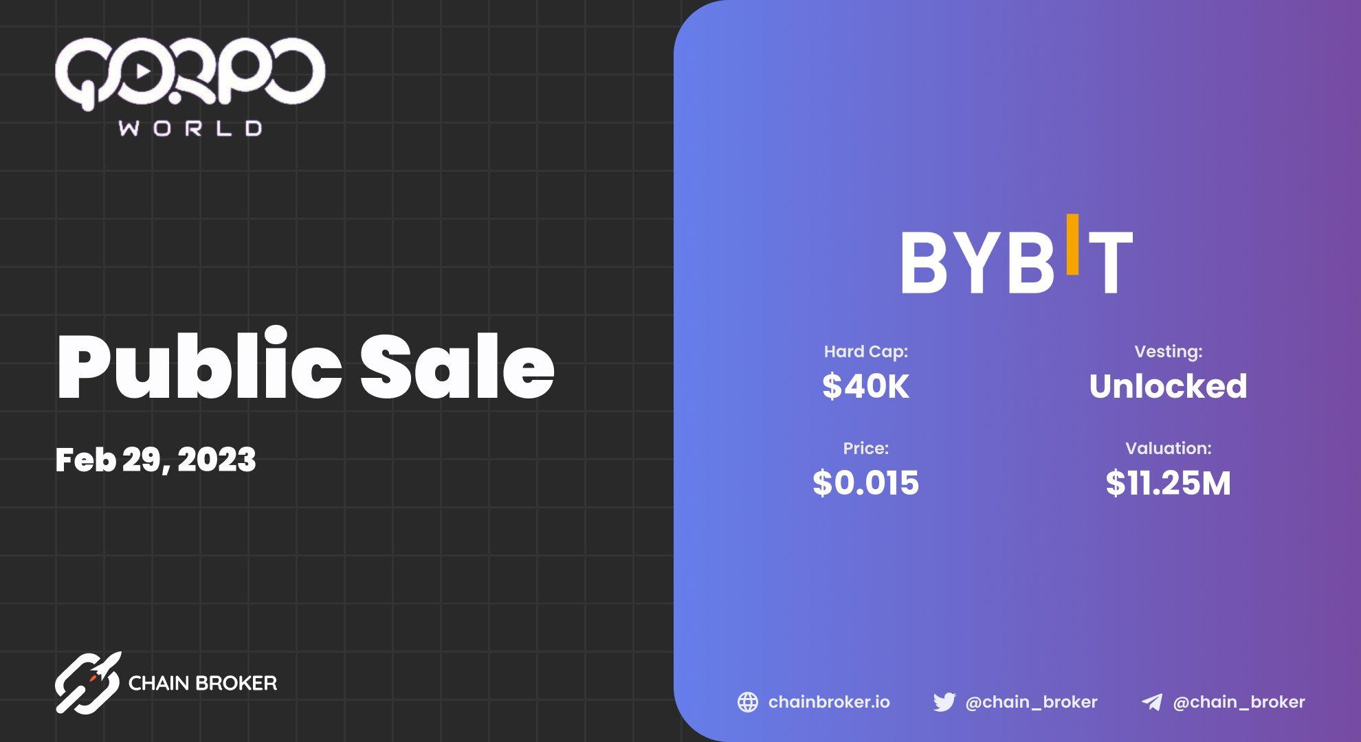 QORPO WORLD will conduct a Public Sale on Bybit QORPO WORLD will conduct a Public Sale on Bybit