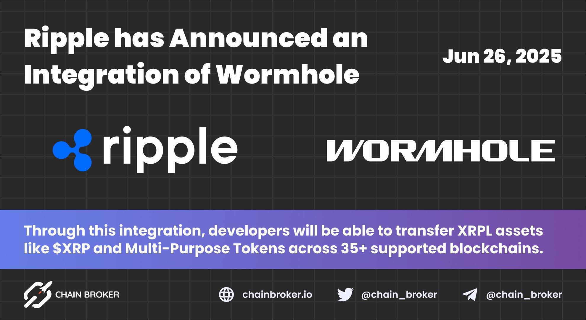 Ripple Integrates Wormhole to Expand XRPL’s Multichain Capabilities Ripple Integrates Wormhole to Expand XRPL’s Multichain Capabilities