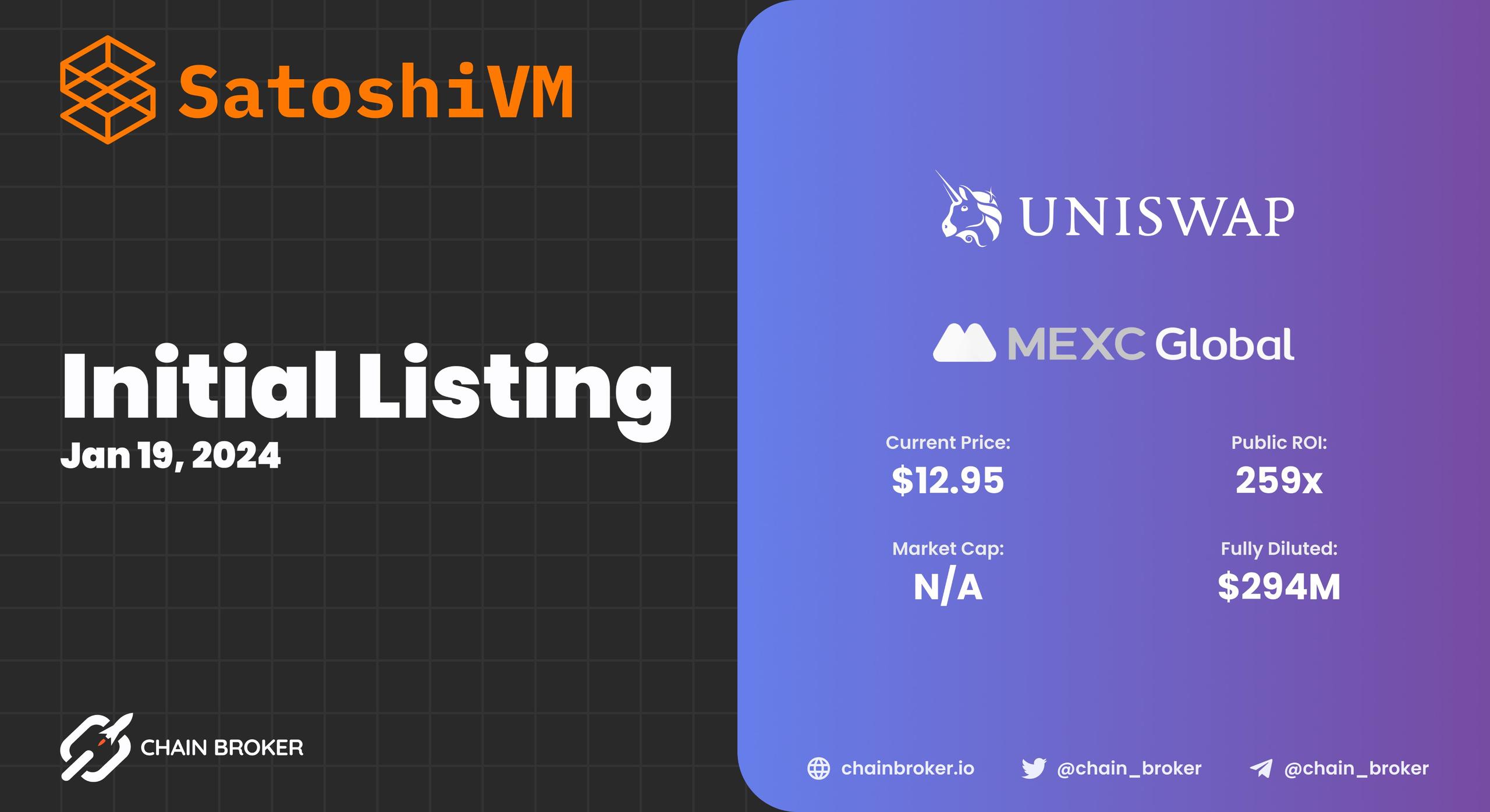 SatoshiVM has been Listed