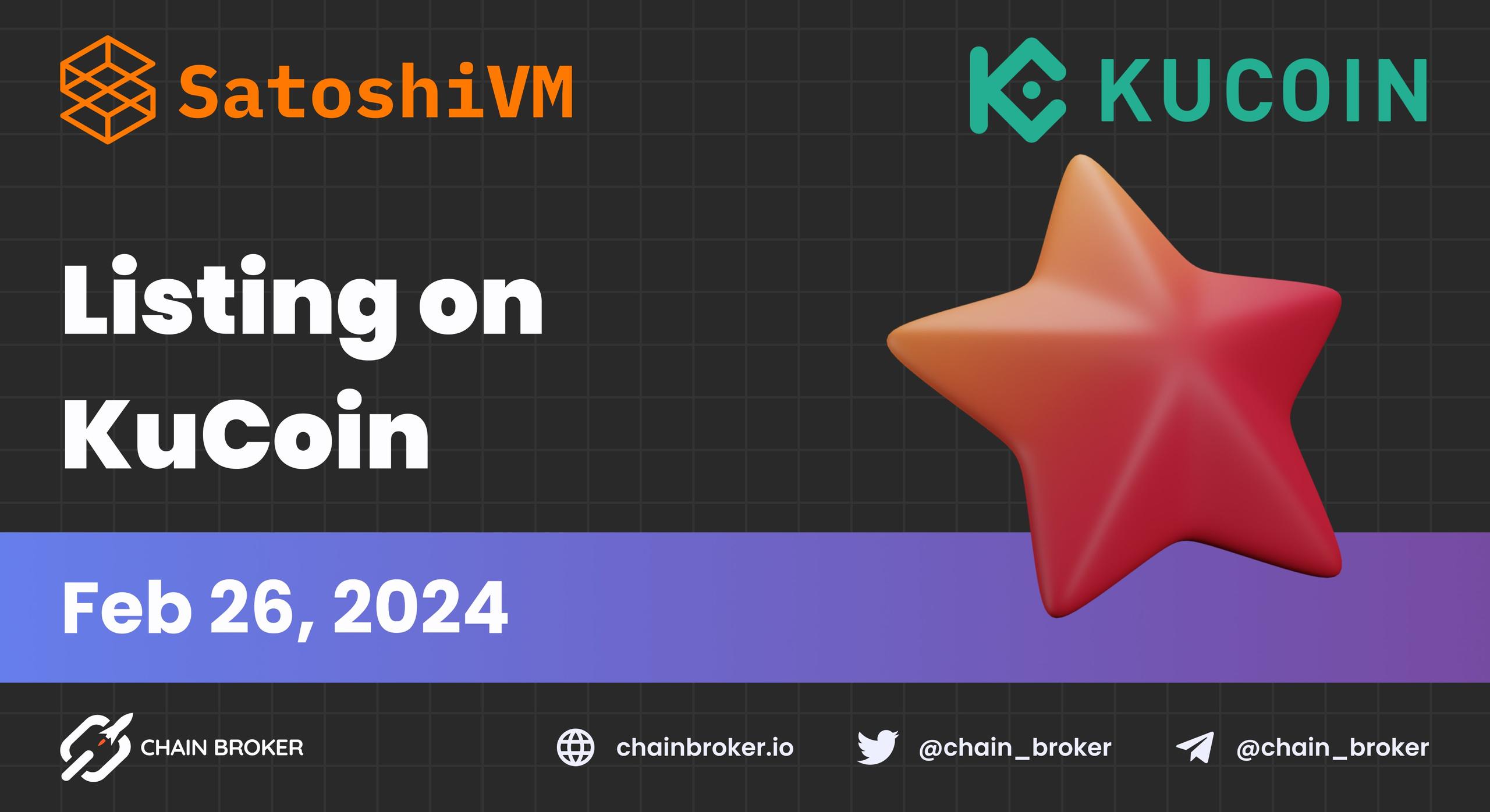 SatoshiVM has been listed on KuCoin SatoshiVM has been listed on KuCoin