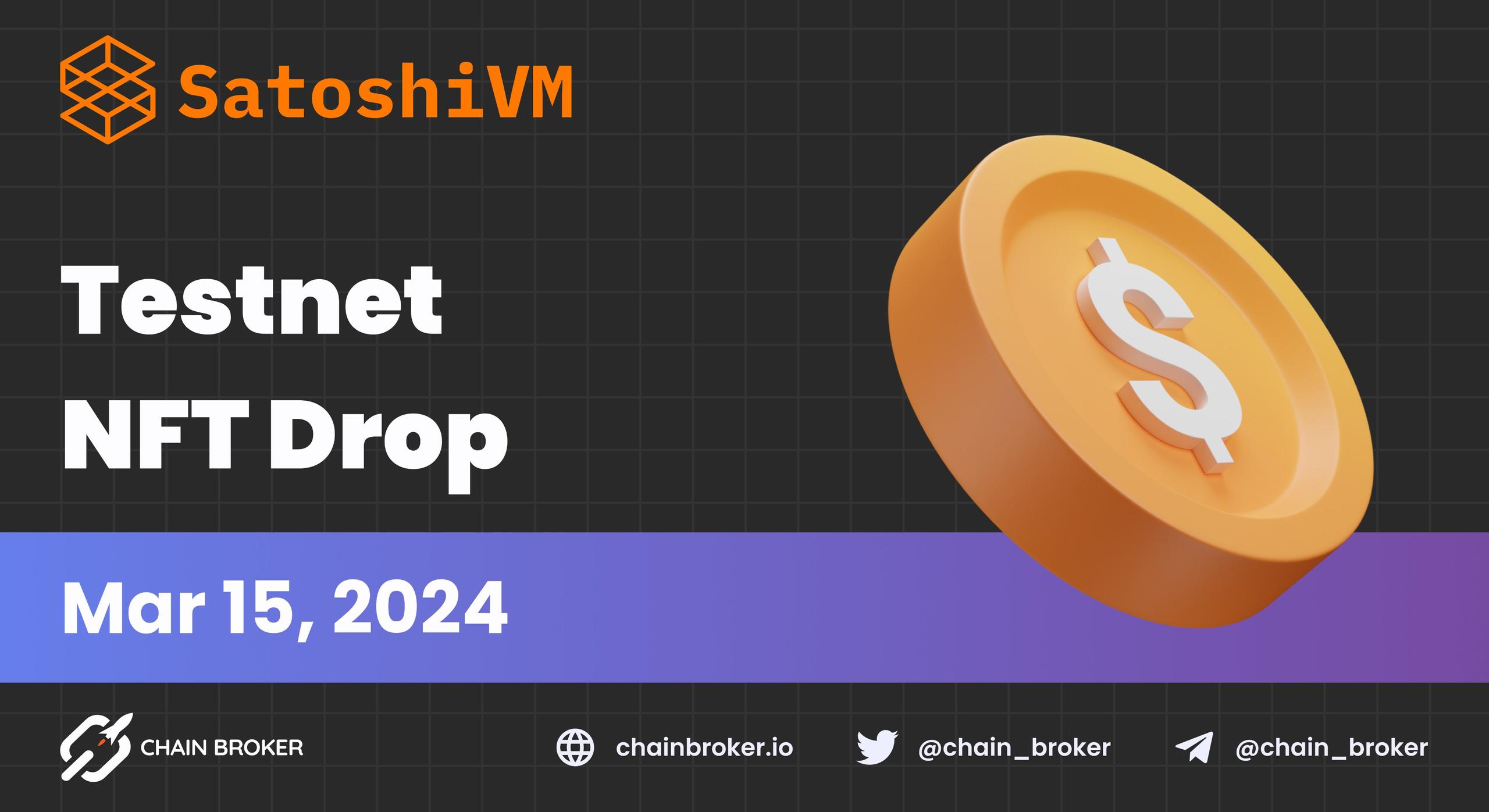 SatoshiVM Testnet NFT drop Announced SatoshiVM Testnet NFT drop Announced