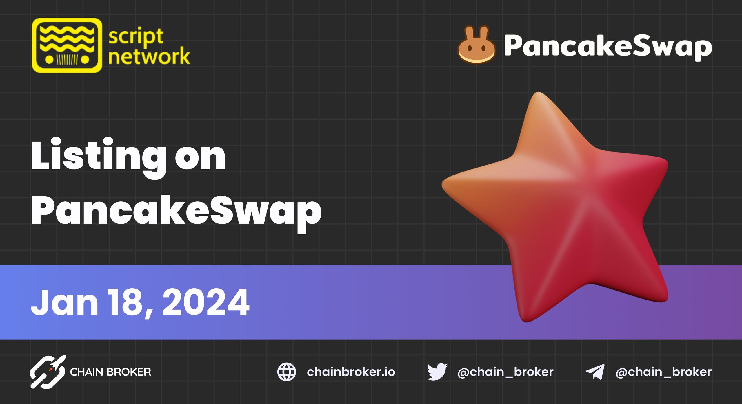 Script Network got listed on PancakeSwap