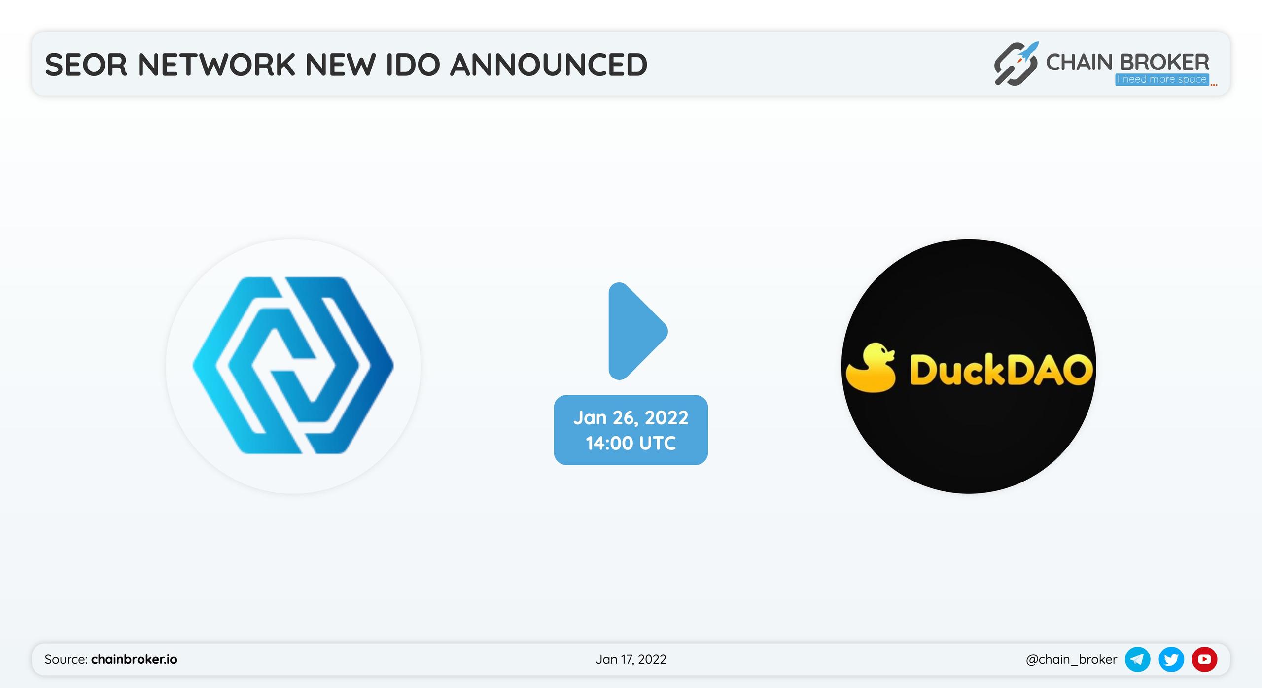 Seor Network has partnered with DaoDuck for a token launch. Seor Network has partnered with DaoDuck for a token launch.