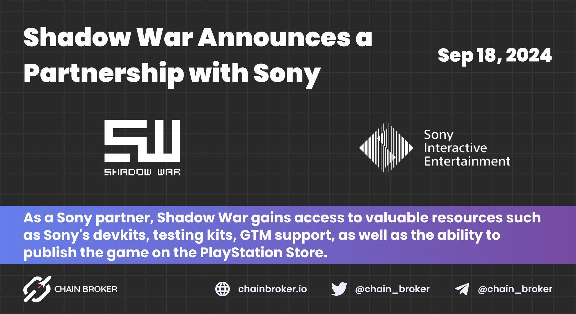 Shadow War Partners with Sony Interactive Entertainment Shadow War Partners with Sony Interactive Entertainment