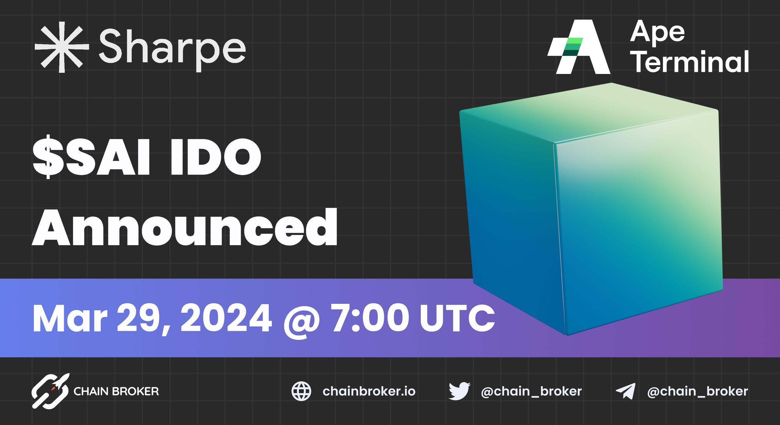 Sharpe AI has announced its IDO on Ape Terminal Sharpe AI has announced its IDO on Ape Terminal