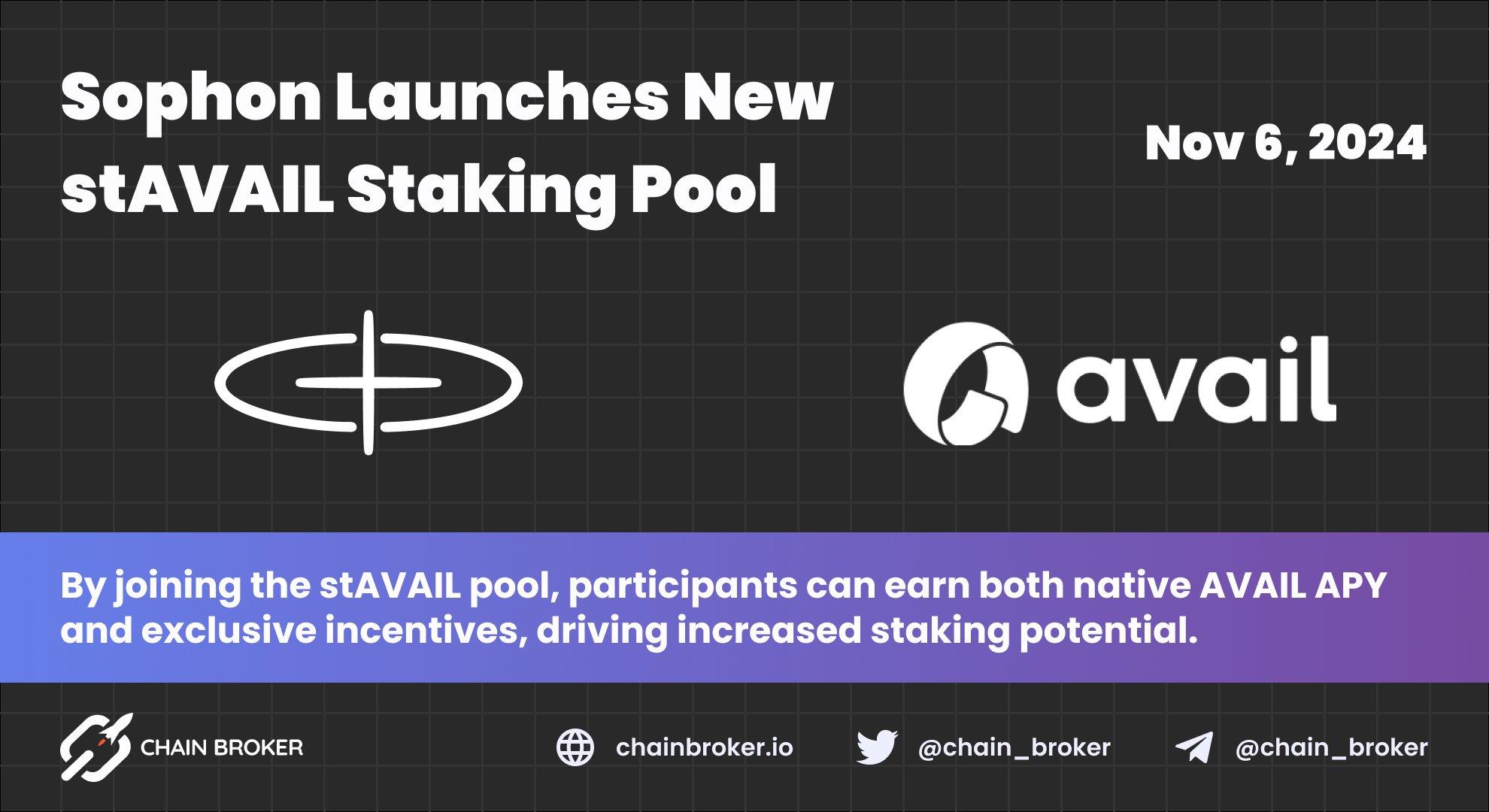 Sophon Launches New stAVAIL Staking Pool Sophon Launches New stAVAIL Staking Pool