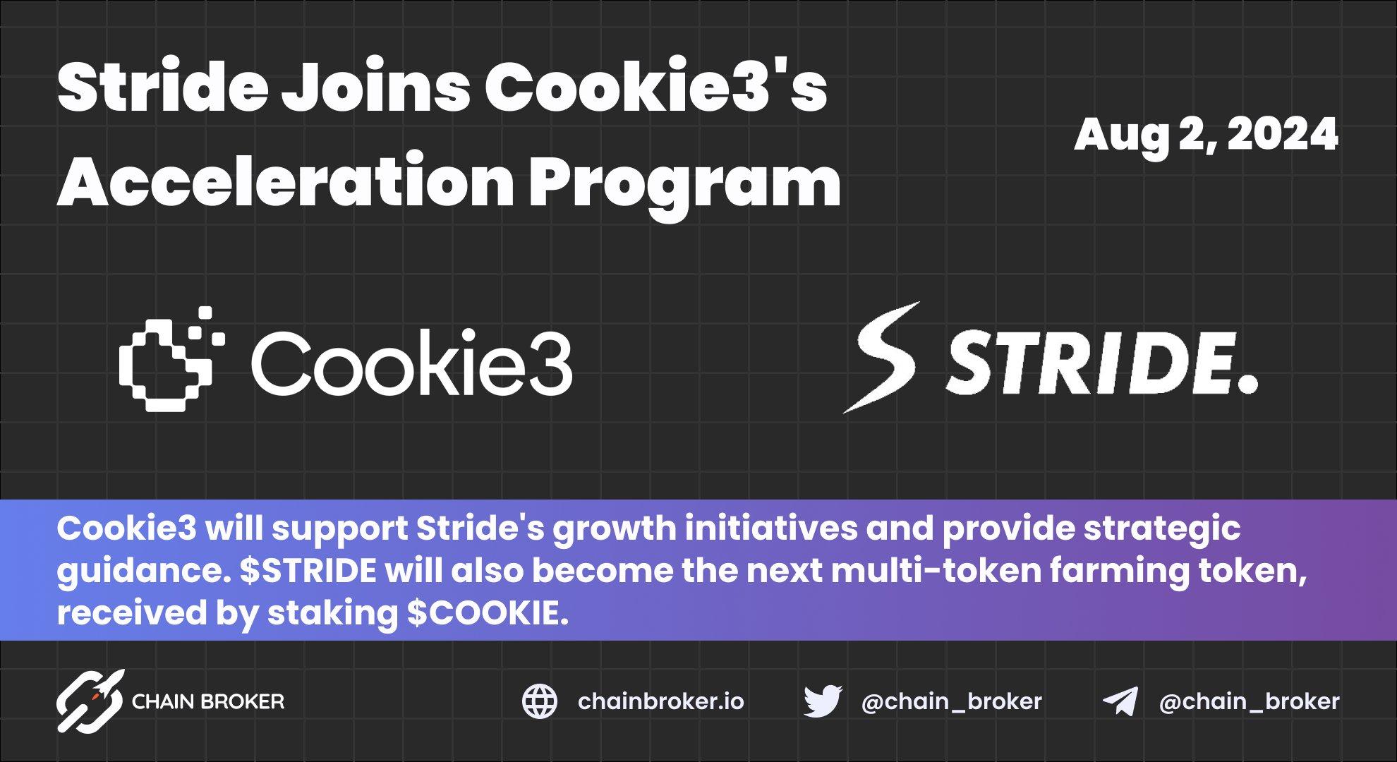 Stride Joins Cookie3's Acceleration Program Stride Joins Cookie3's Acceleration Program