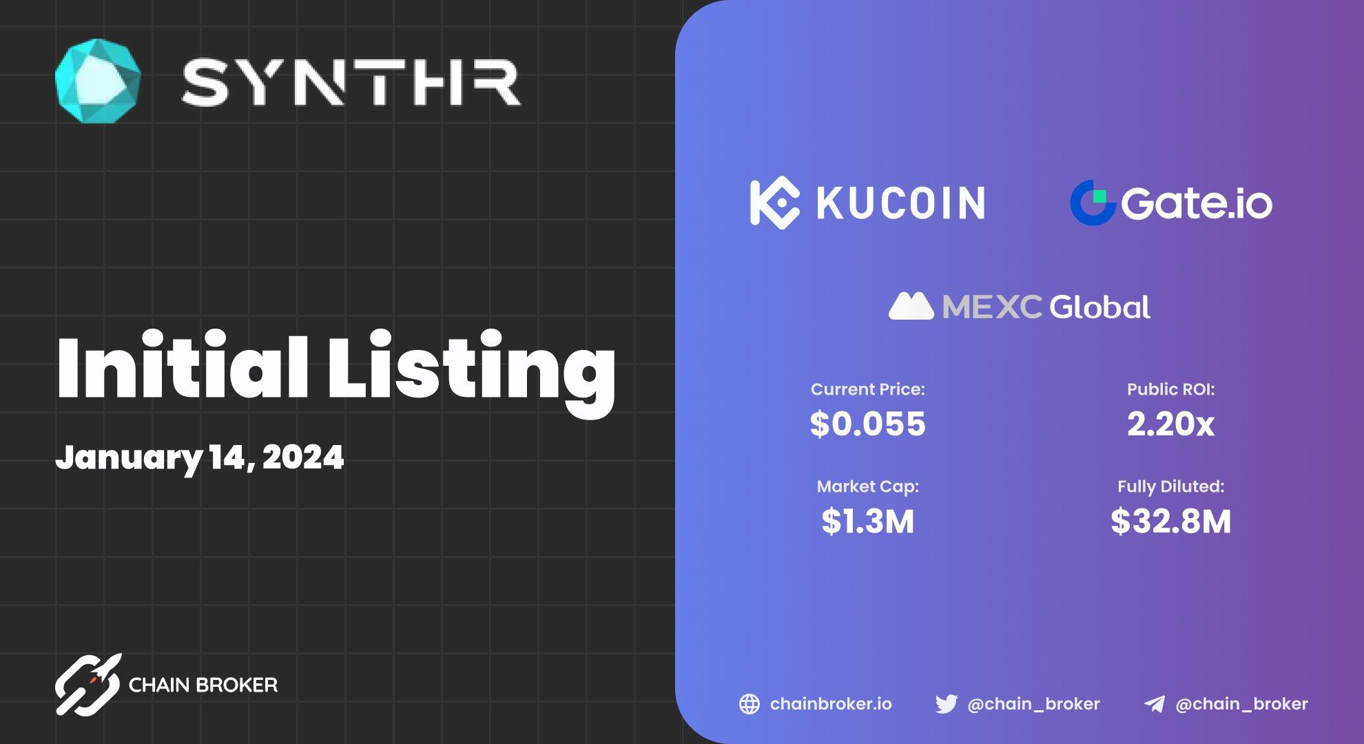 SYNTHR has been Listed on Multiple Exchanges SYNTHR has been Listed on Multiple Exchanges