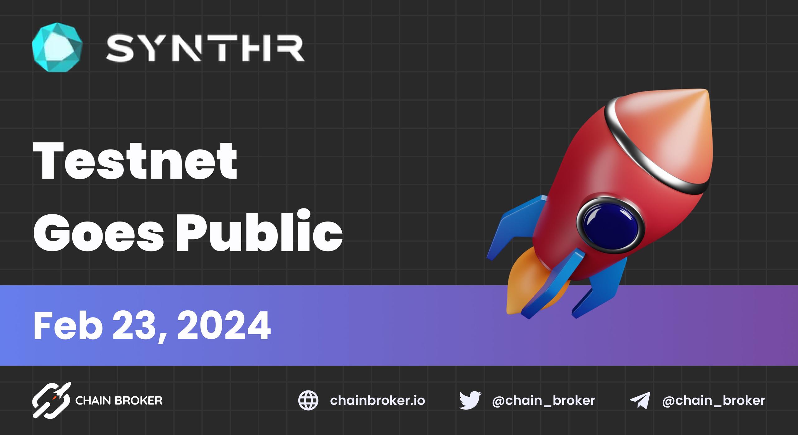 SYNTHR’s testnet opens to the public SYNTHR’s testnet opens to the public