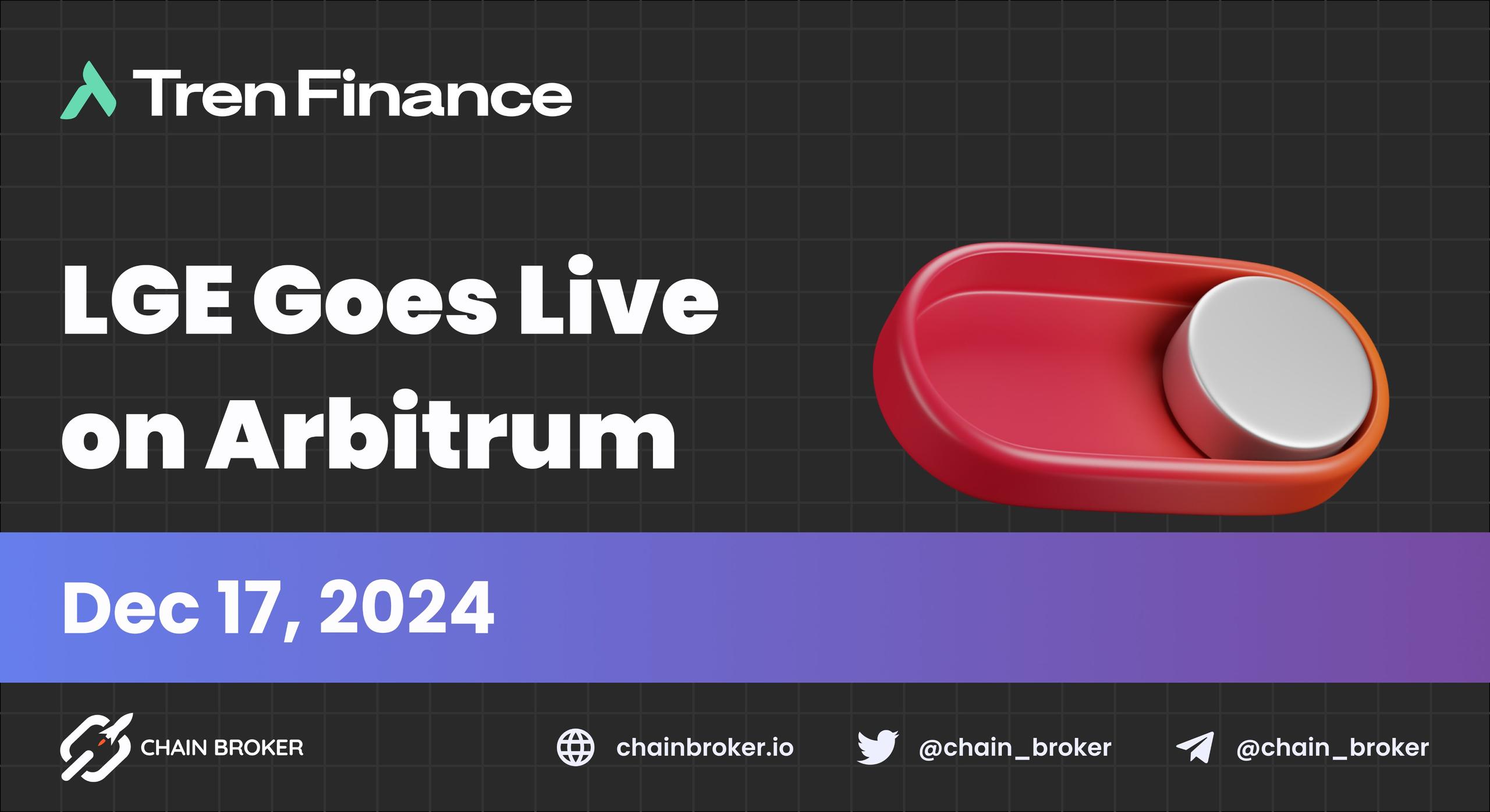 Tren Finance LGE Goes Live on Arbitrum Tren Finance LGE Goes Live on Arbitrum