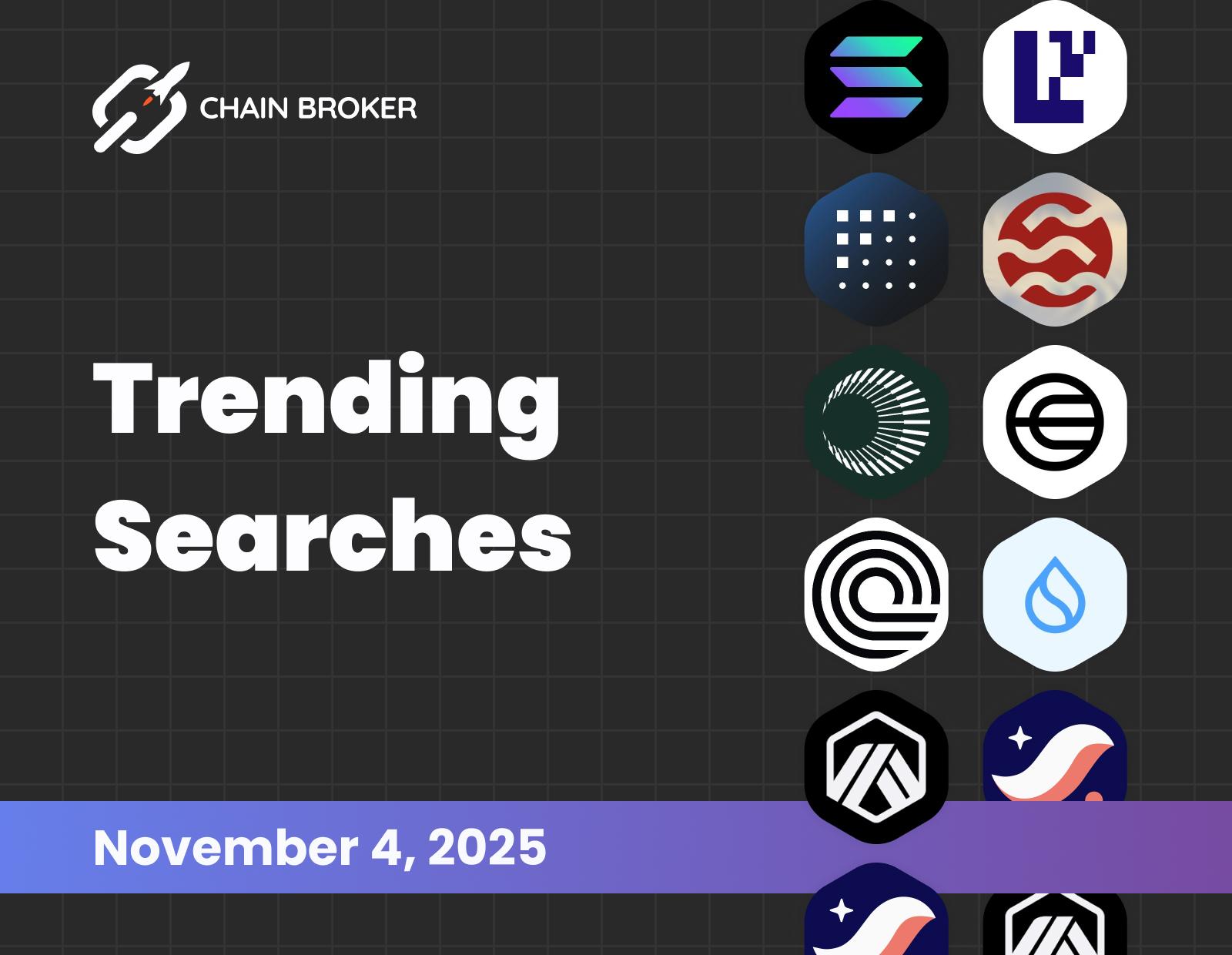 Trending searches on Chain Broker Trending searches on Chain Broker