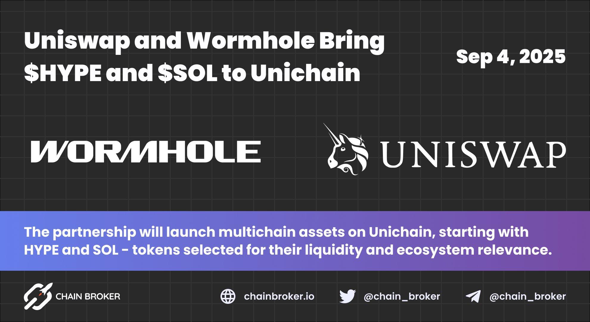 Uniswap and Wormhole Bring HYPE and SOL to Unichain Uniswap and Wormhole Bring HYPE and SOL to Unichain