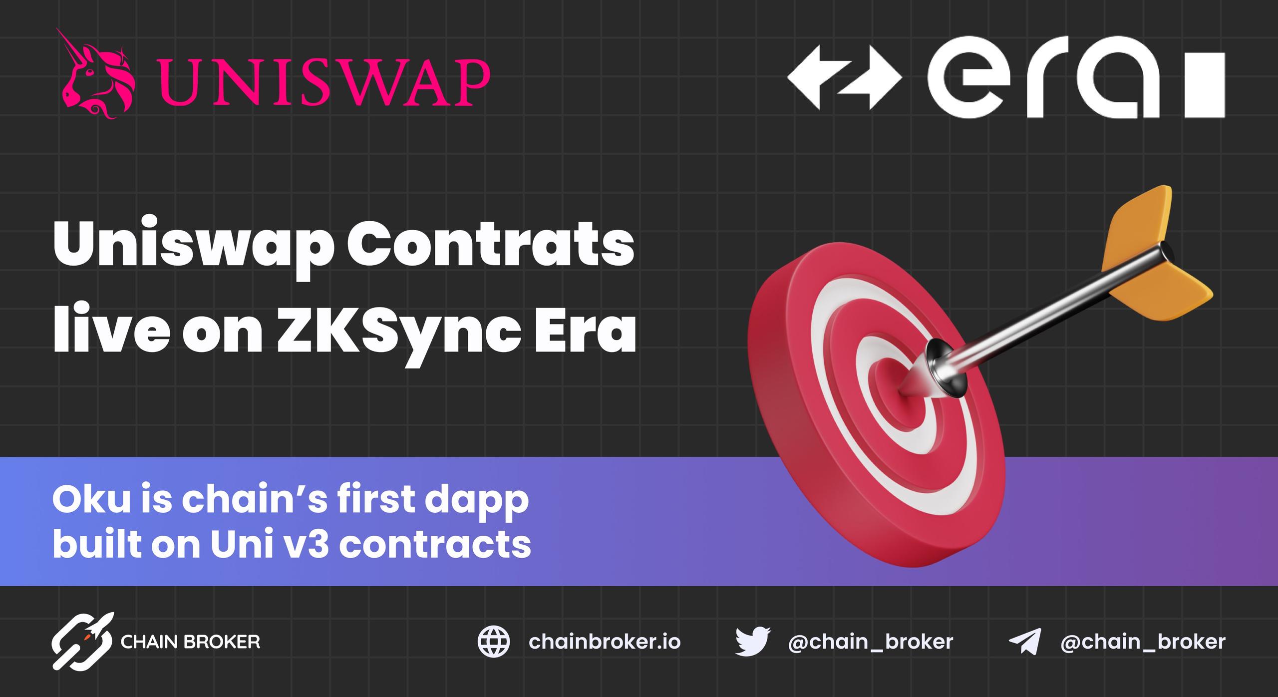 Uniswap V3 contracts are live on ZKSync Era