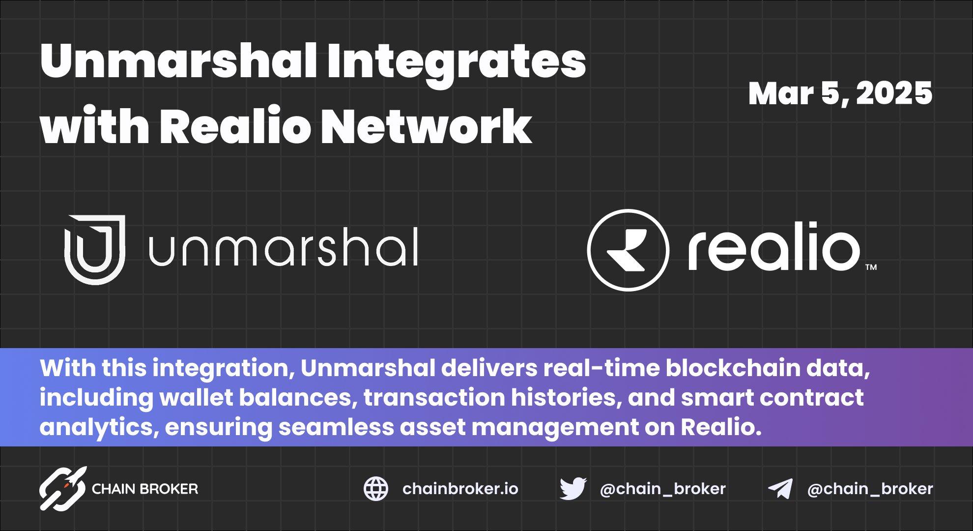 Unmarshal Integrates Realio Network to Enhance Multi-Chain Wallet APIs Unmarshal Integrates Realio Network to Enhance Multi-Chain Wallet APIs