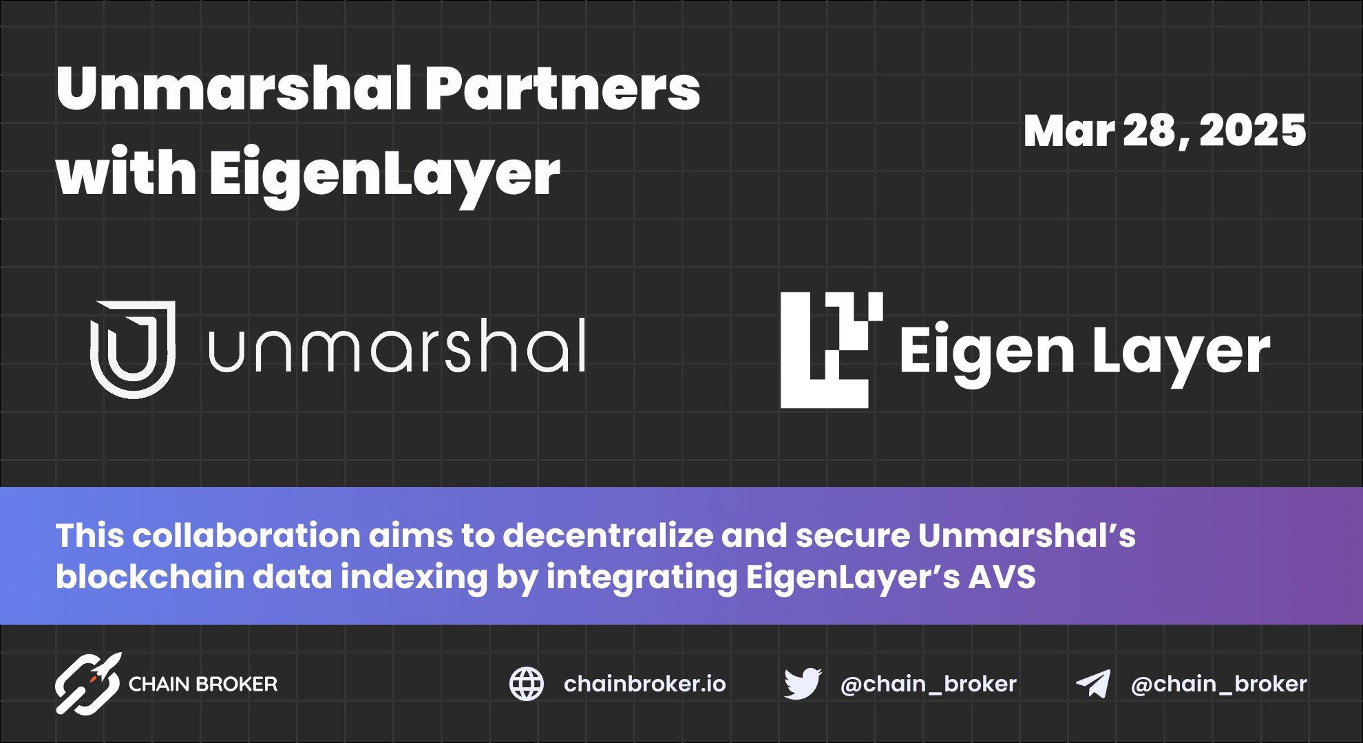 Unmarshal Partners with EigenLayer to Decentralize Indexing Unmarshal Partners with EigenLayer to Decentralize Indexing