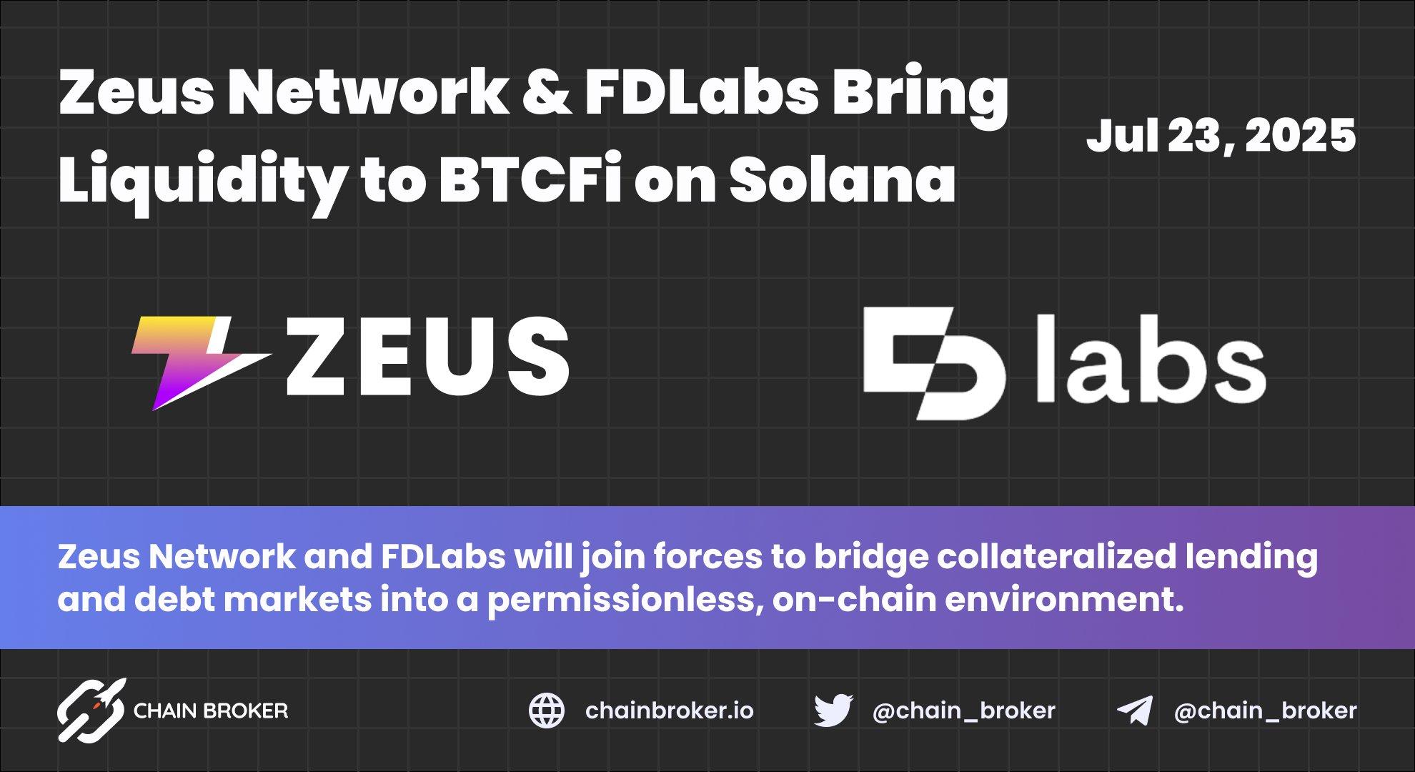 Zeus Network & FDLabs Bring Institutional Liquidity to BTCFi on Solana Zeus Network & FDLabs Bring Institutional Liquidity to BTCFi on Solana